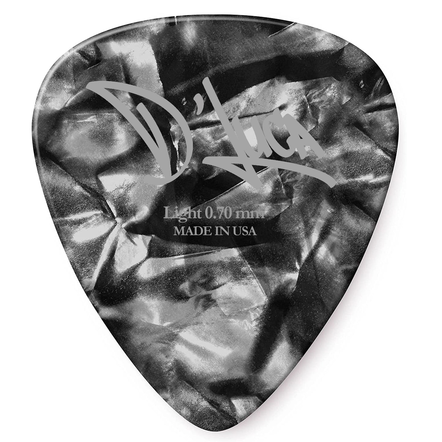 D'Luca Celluloid Standard Guitar Picks Black Pearl 0.50 mm Light 10 Pack