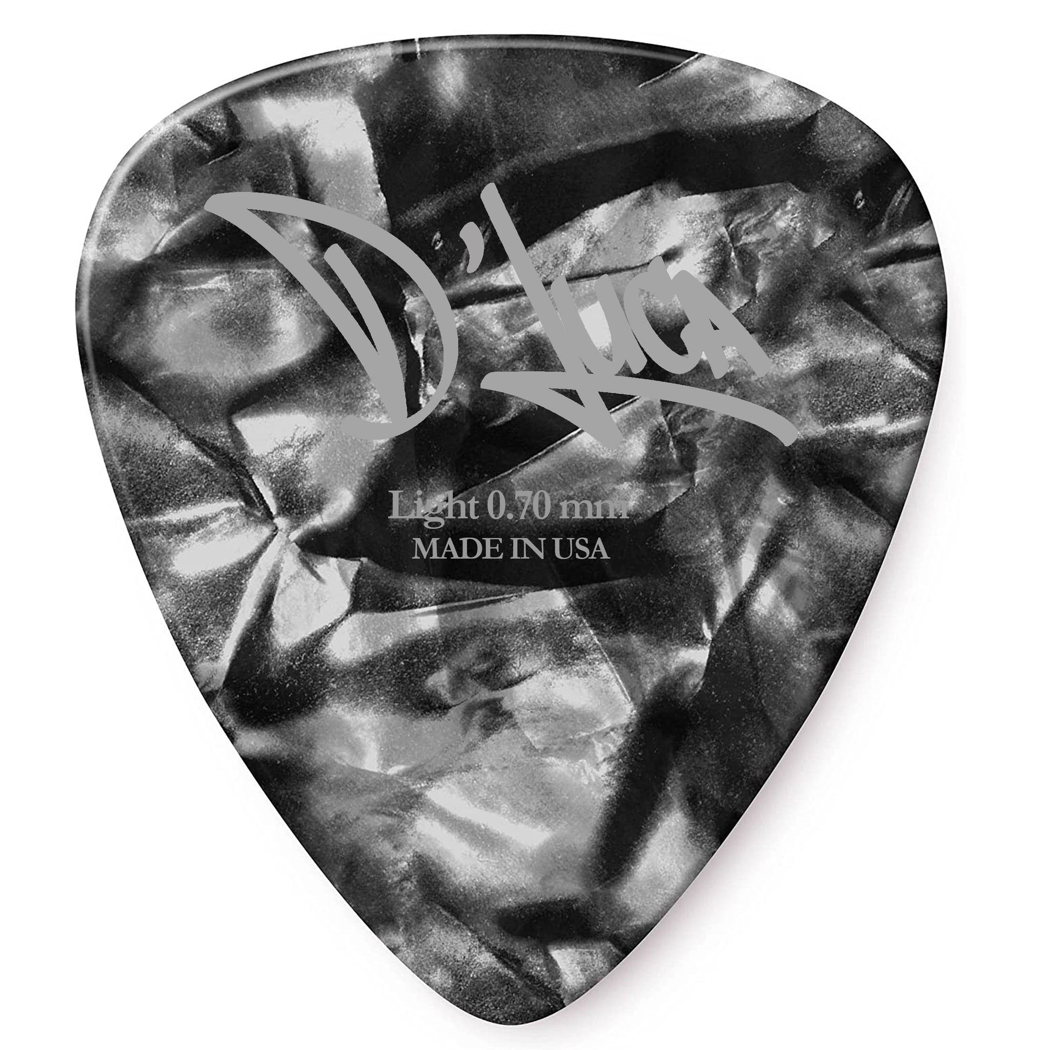 D'Luca Celluloid Standard Guitar Picks Black Pearl 0.50 mm Light 10 Pack