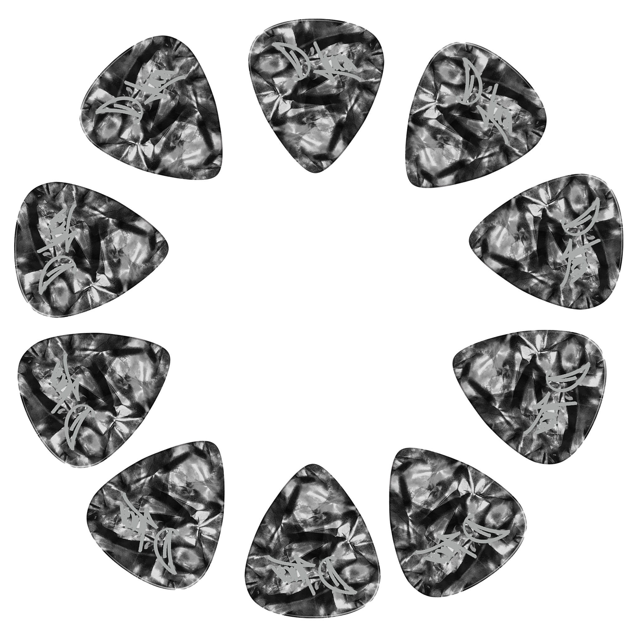 D'Luca Celluloid Standard Guitar Picks Black Pearl 0.50 mm Light 10 Pack