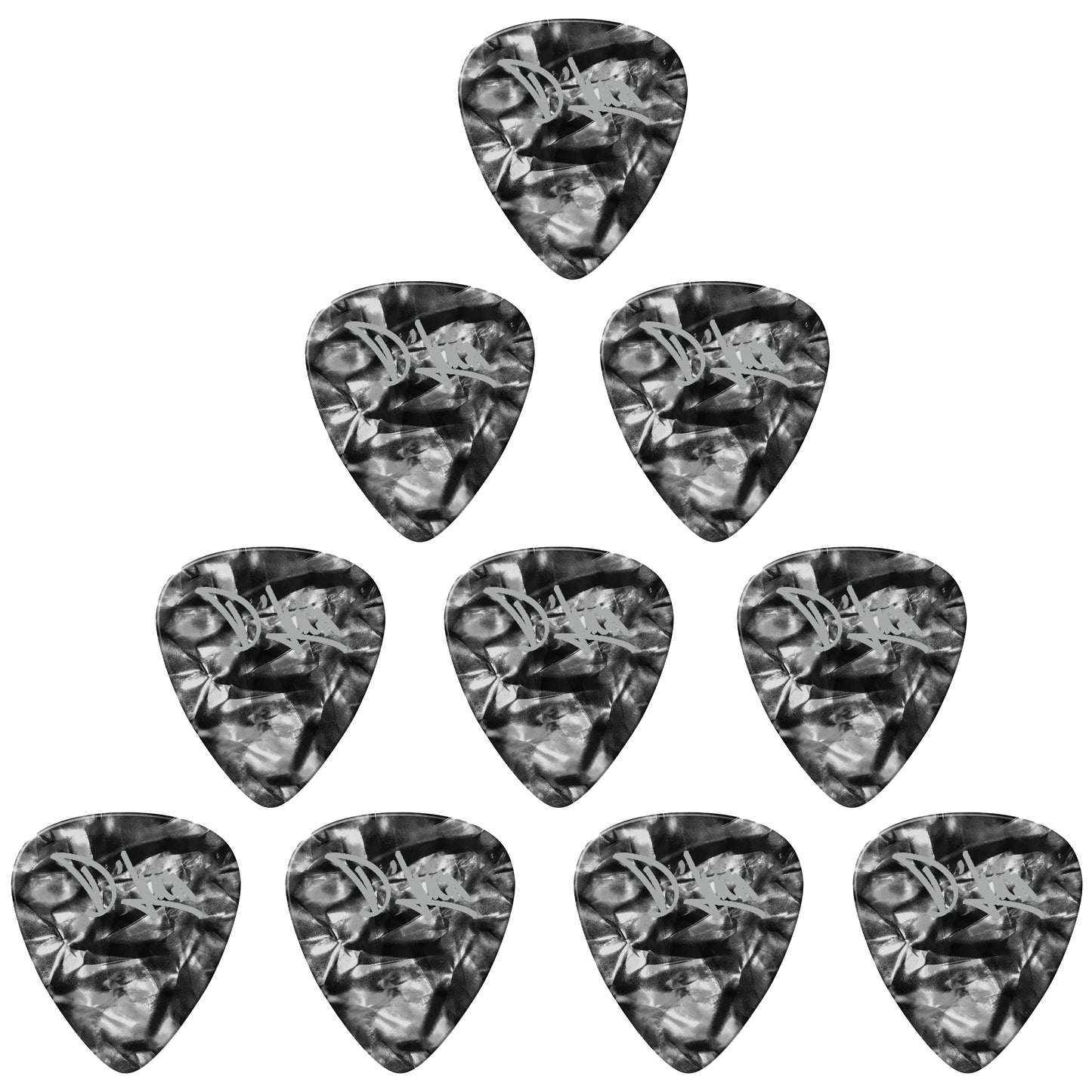 D'Luca Celluloid Standard Guitar Picks Black Pearl 0.50 mm Light 10 Pack