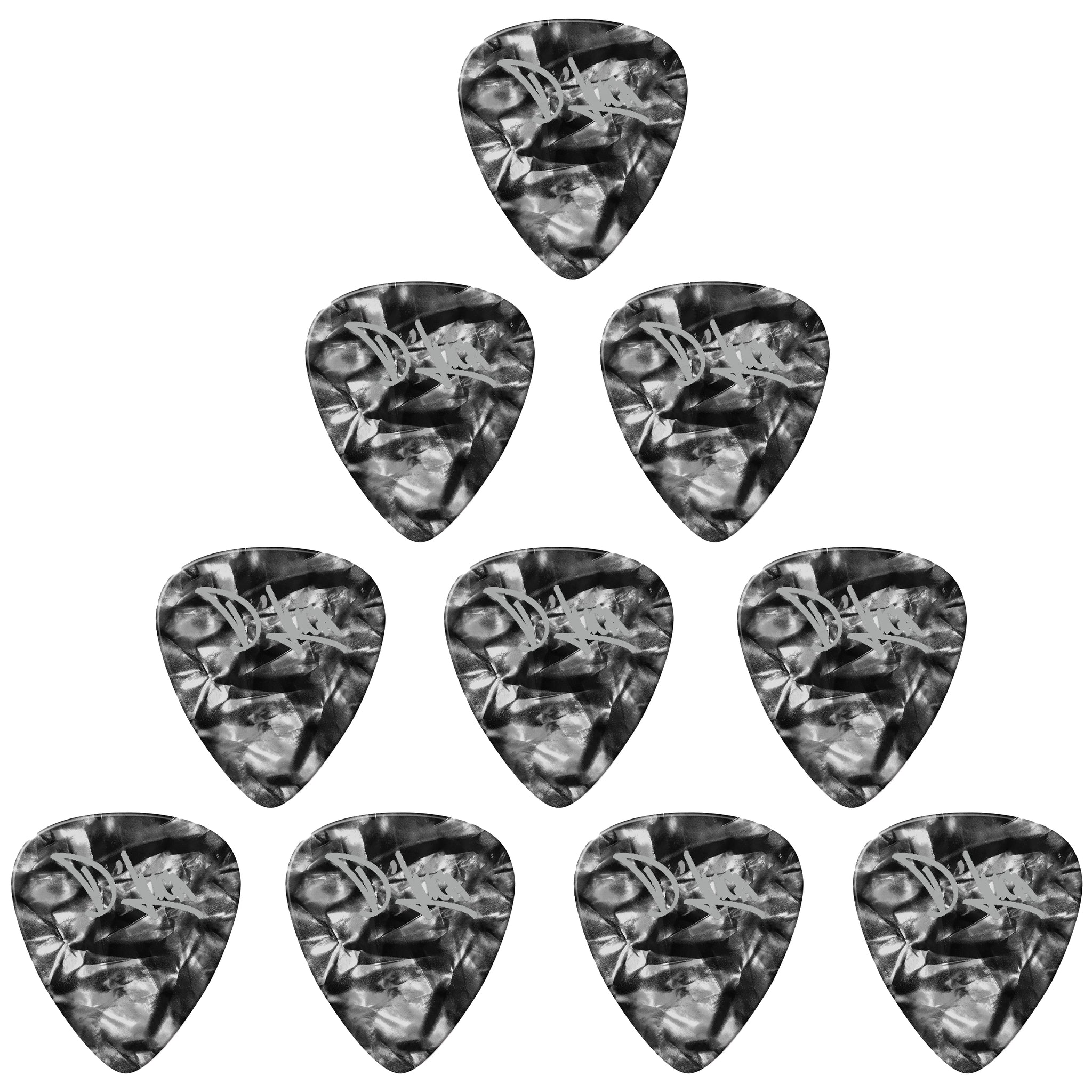 D'Luca Celluloid Standard Guitar Picks Black Pearl 0.50 mm Light 10 Pack