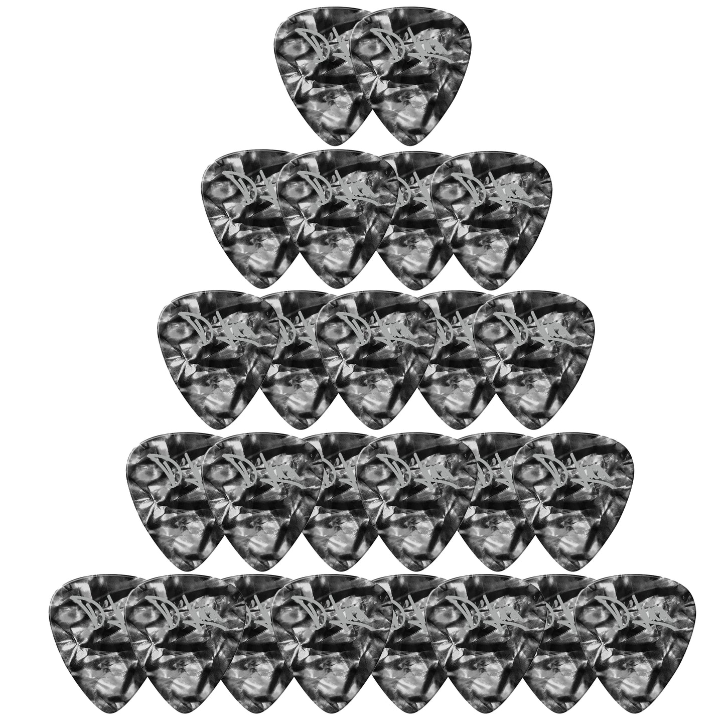 D'Luca Celluloid Standard Guitar Picks Black Pearl 0.70mm Medium 25 Pack