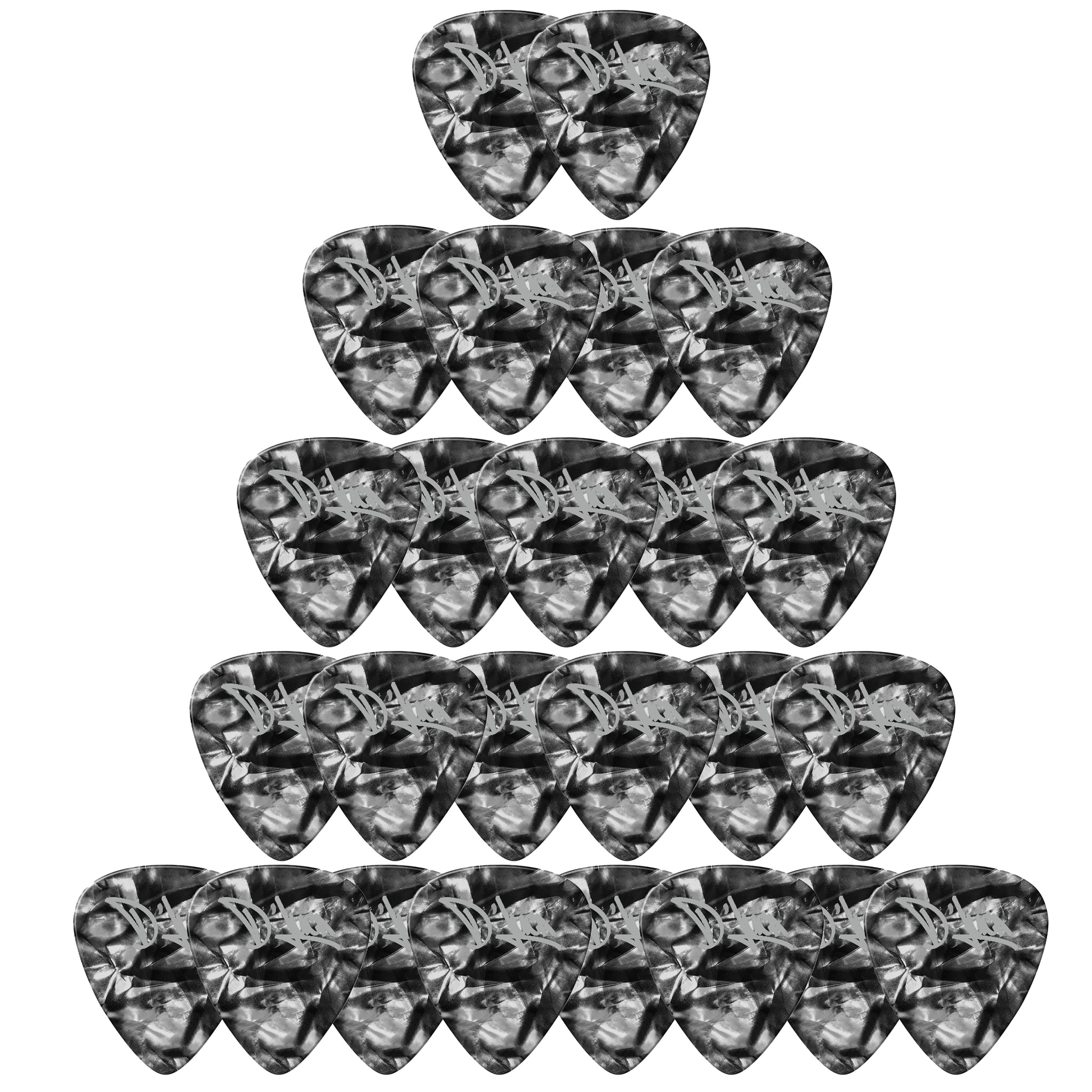 D'Luca Celluloid Standard Guitar Picks Black Pearl 0.70mm Medium 25 Pack