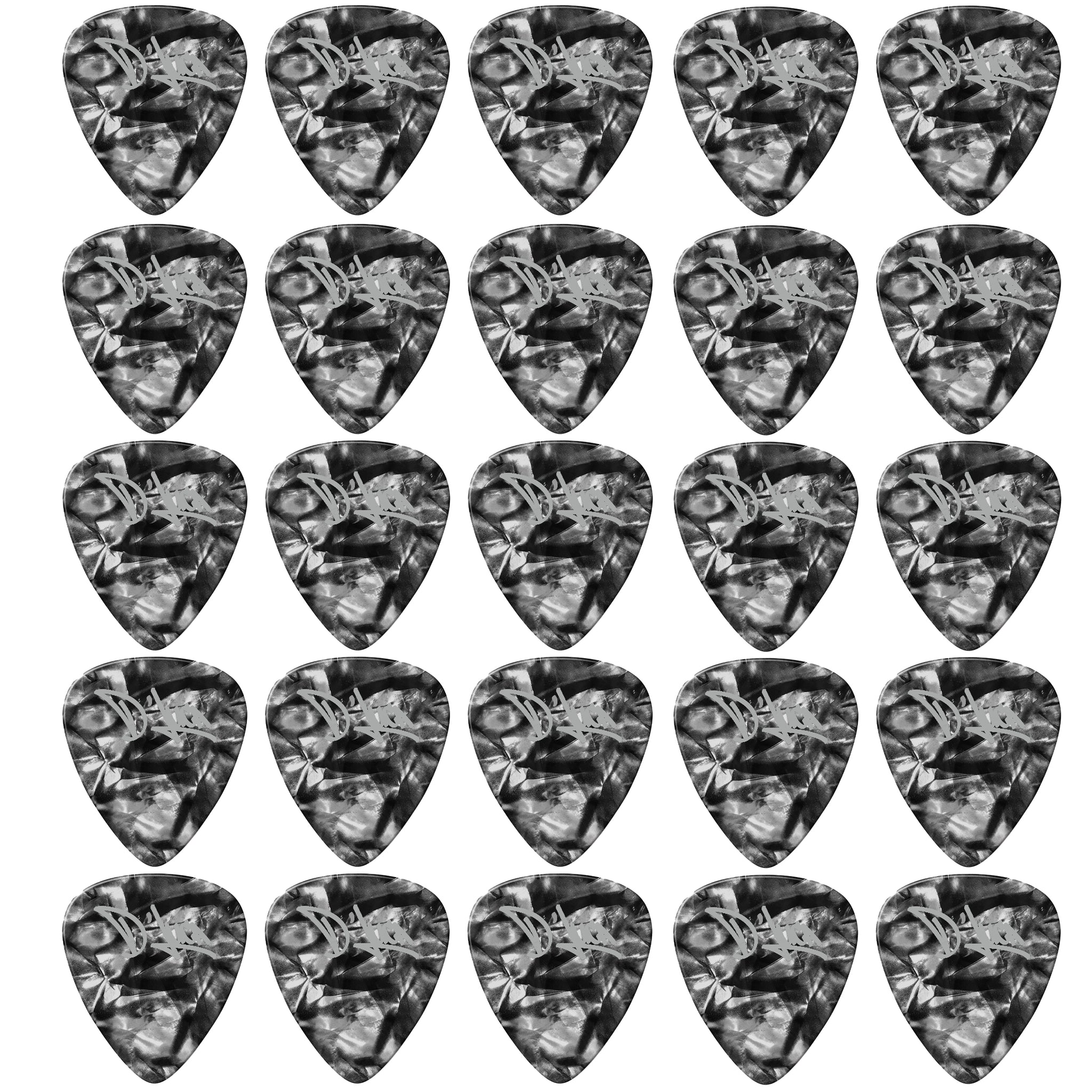 D'Luca Celluloid Standard Guitar Picks Black Pearl 1.0mm Heavy 25 Pack