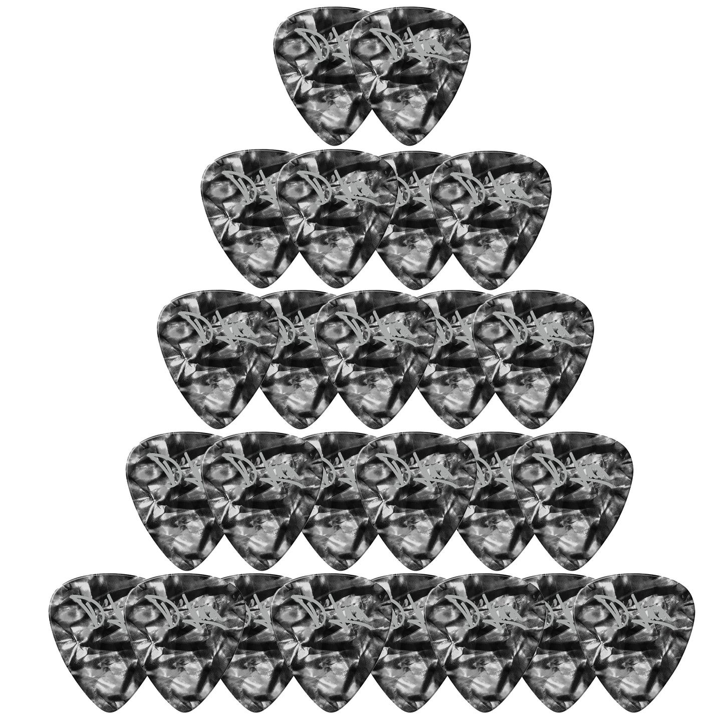 D'Luca Celluloid Standard Guitar Picks Black Pearl 1.25mm Extra Heavy 25 Pack