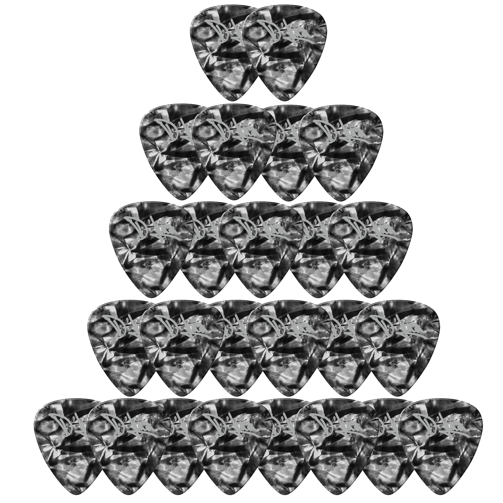D'Luca Celluloid Standard Guitar Picks Black Pearl 1.25mm Extra Heavy 25 Pack