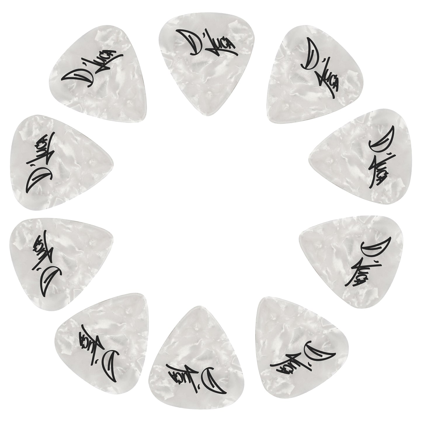 D'Luca Celluloid Standard Guitar Picks White Pearl 1.25mm Extra Heavy 10 Pack