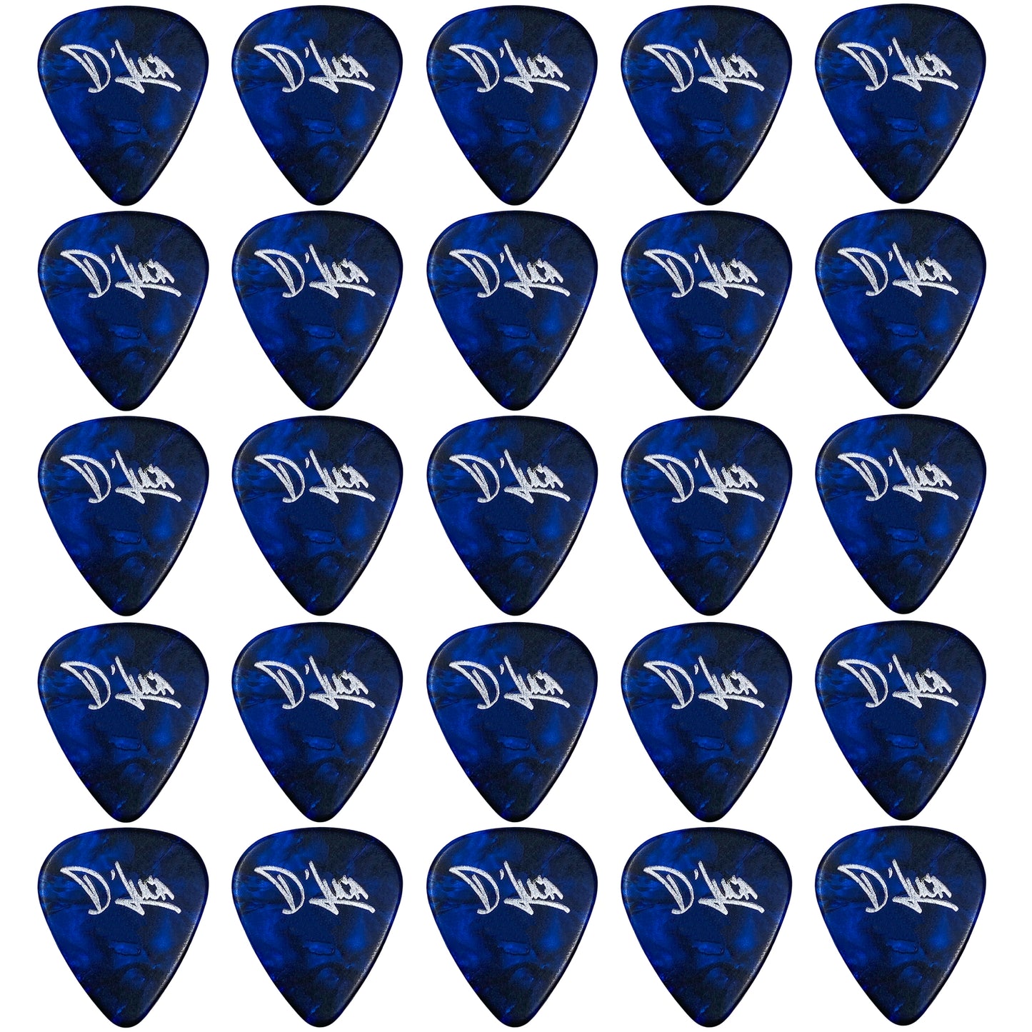 D'Luca Celluloid Standard Guitar Picks Blue Pearl 0.50 mm Light 25 Pack