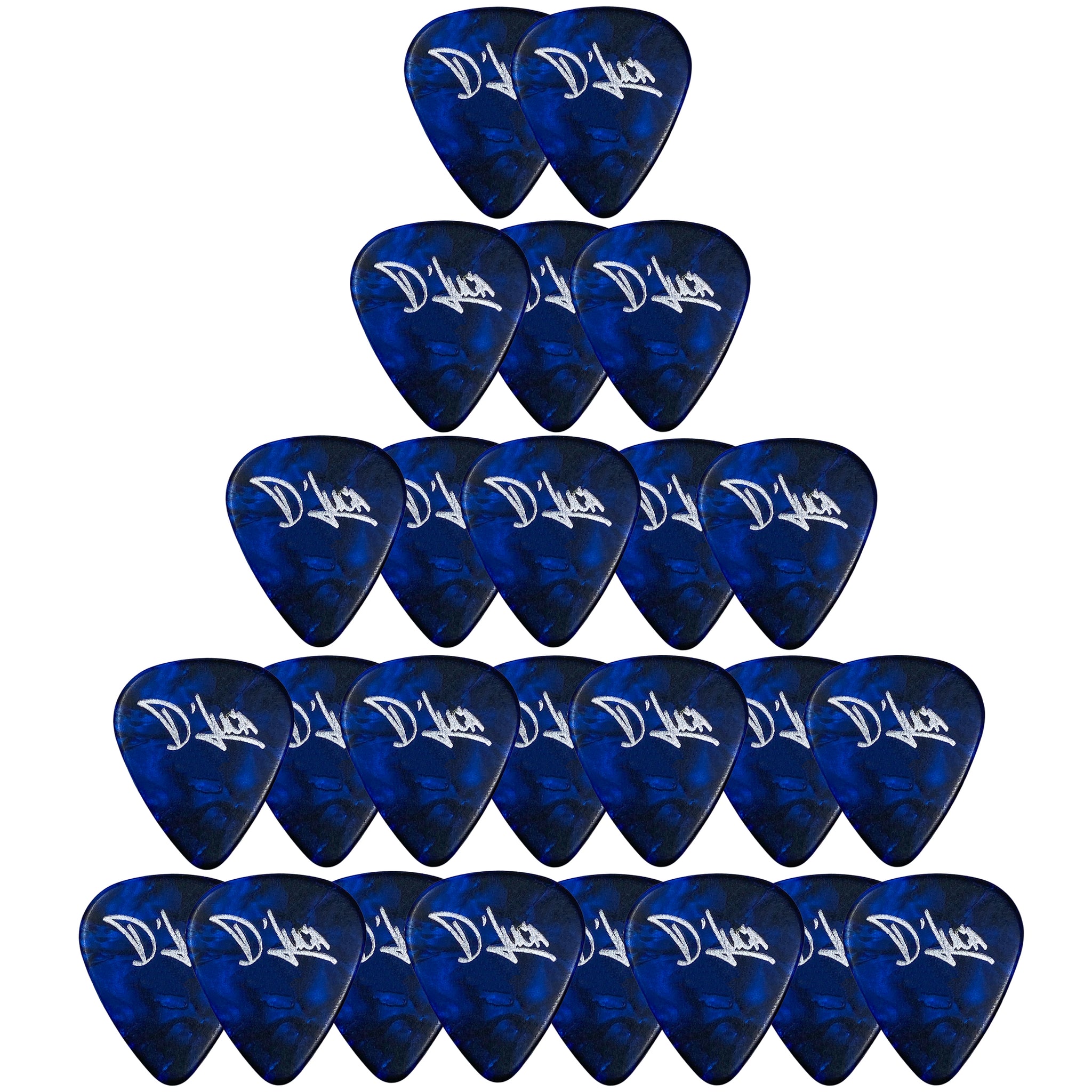 D'Luca Celluloid Standard Guitar Picks Blue Pearl 1.25mm Extra Heavy 25 Pack