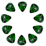 D'Luca Celluloid Standard Guitar Picks Green Pearl 0.70mm Medium 10 Pack