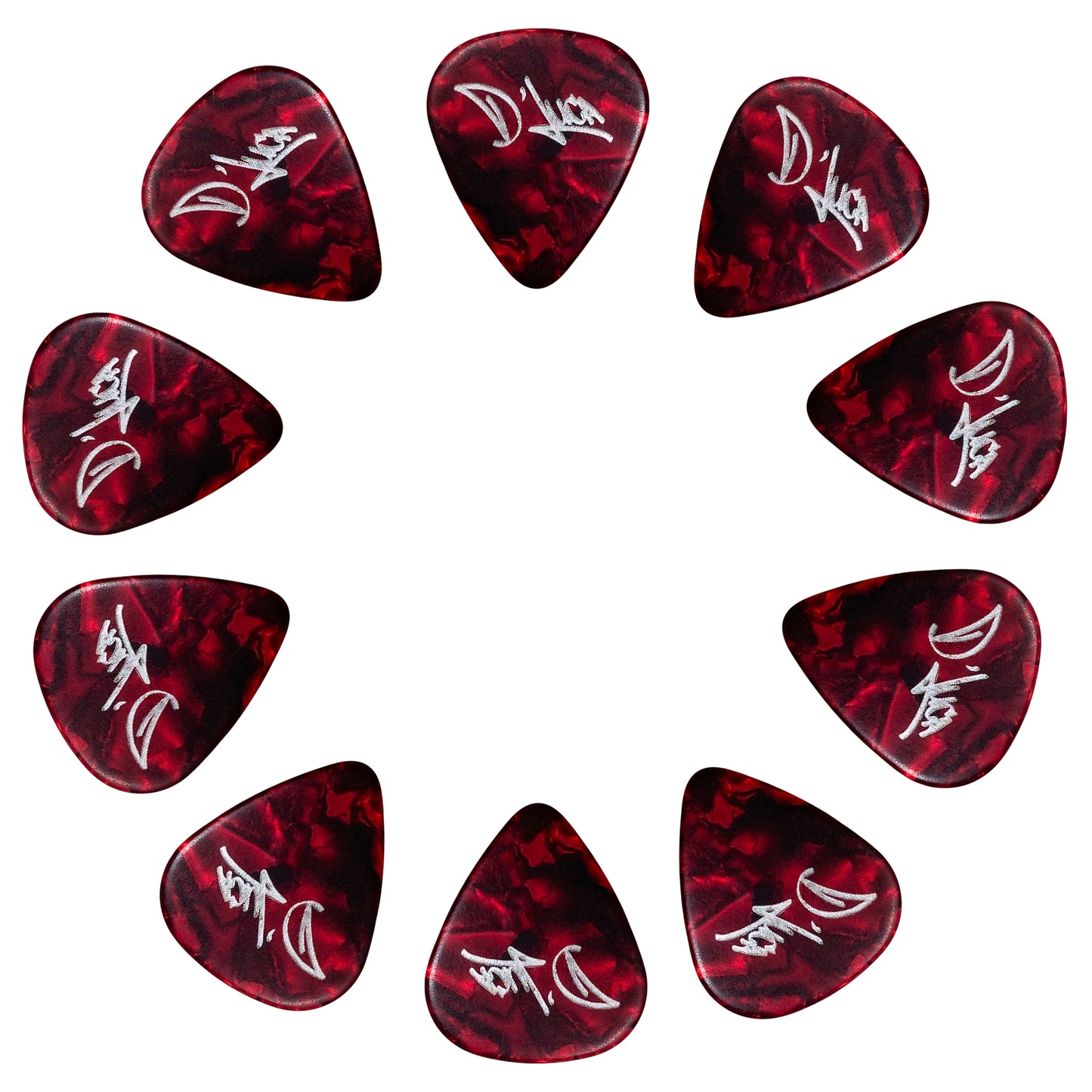 D'Luca Celluloid Standard Guitar Picks Red Pearl 0.50 mm Light 10 Pack