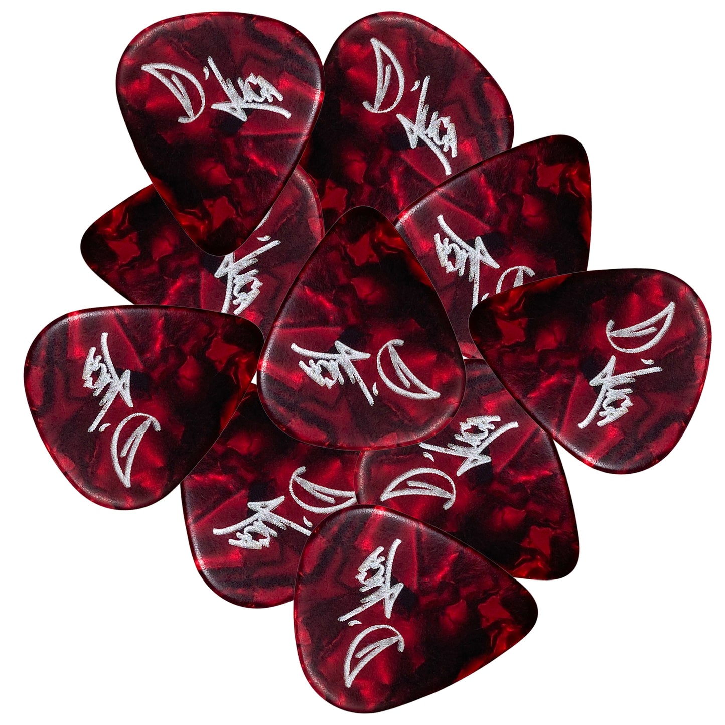 D'Luca Celluloid Standard Guitar Picks Red Pearl 0.50 mm Light 10 Pack