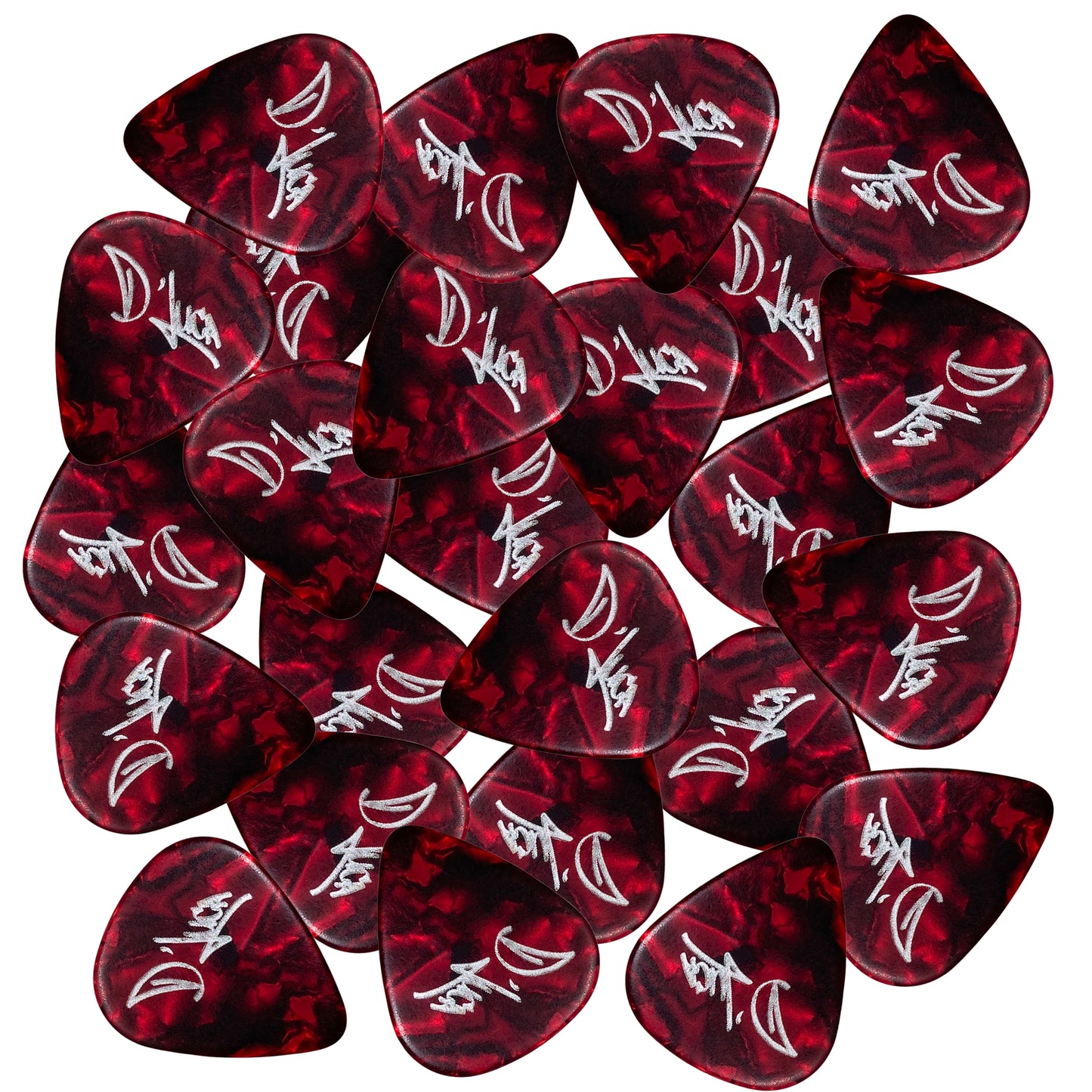 D'Luca Celluloid Standard Guitar Picks Red Pearl 0.70mm Medium 25 Pack