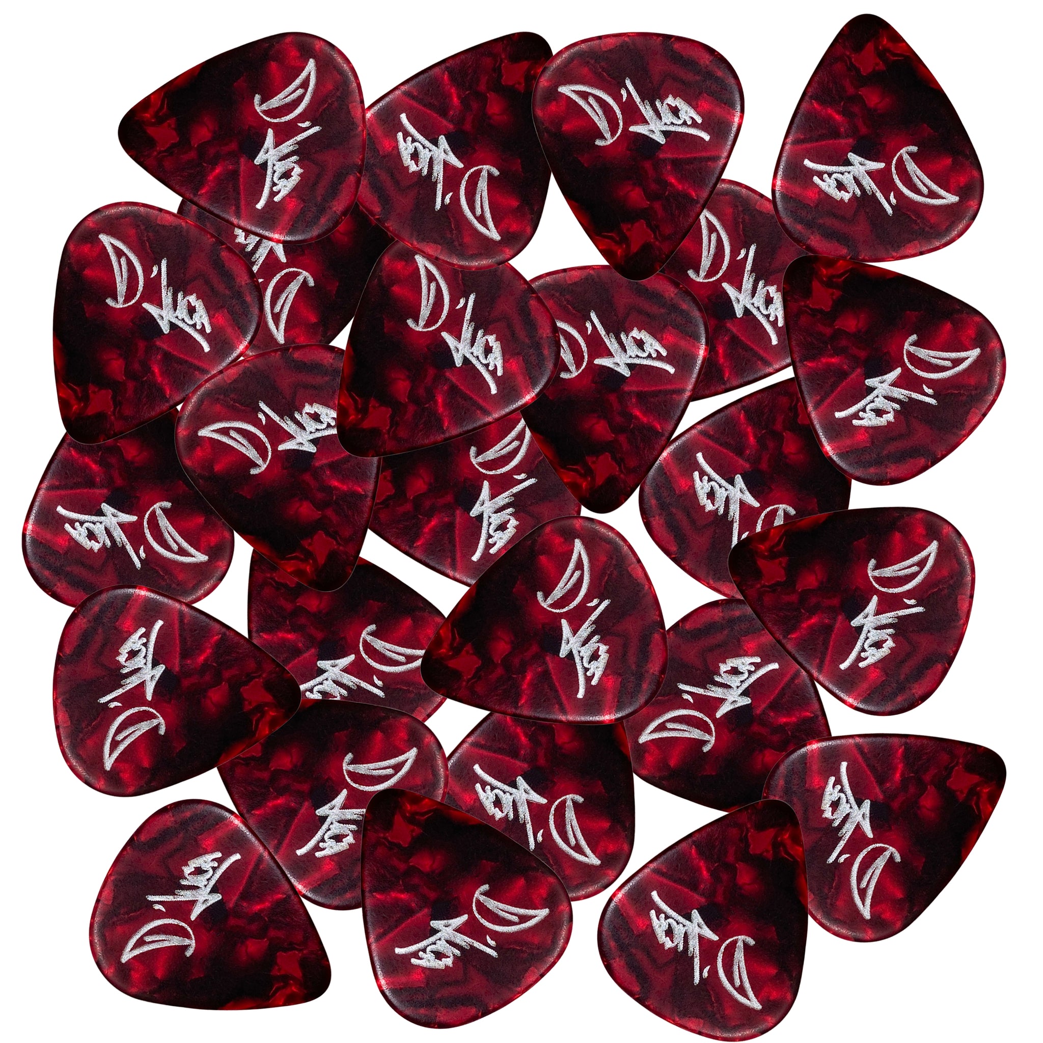 D'Luca Celluloid Standard Guitar Picks Red Pearl 0.70mm Medium 25 Pack