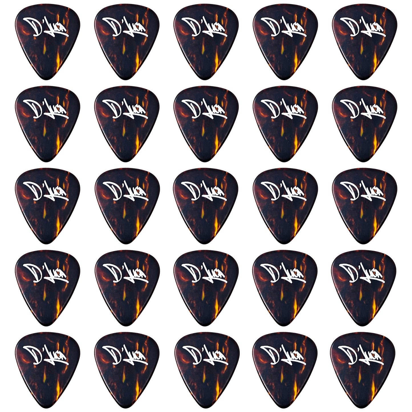 D'Luca Celluloid Standard Guitar Picks Shell 0.50 mm Light 25 Pack