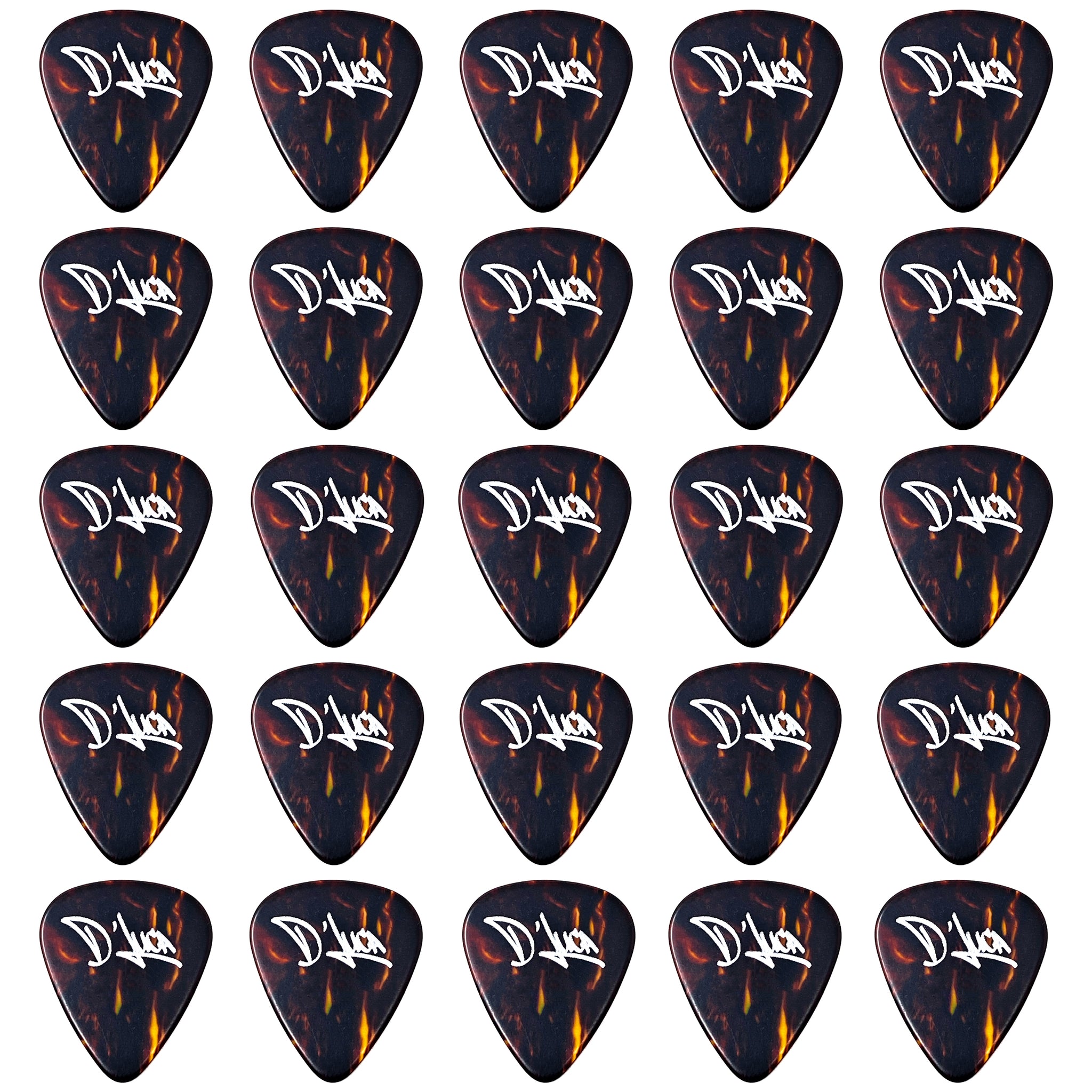 D'Luca Celluloid Standard Guitar Picks Shell 0.50 mm Light 25 Pack
