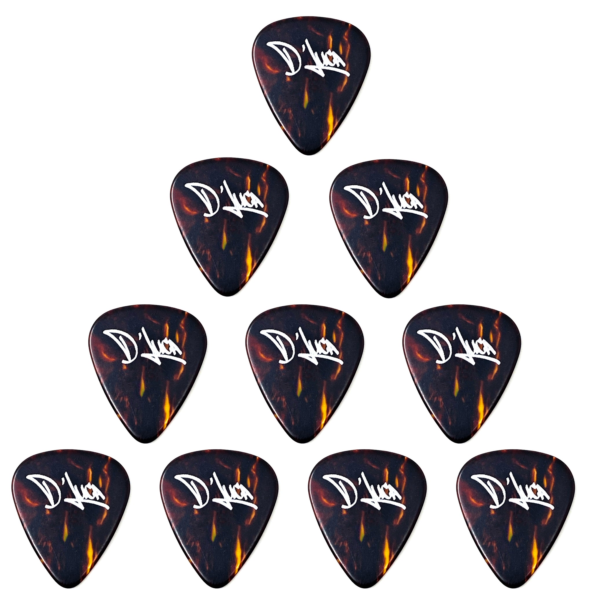 D'Luca Celluloid Standard Guitar Picks Shell 0.70mm Medium 10 Pack