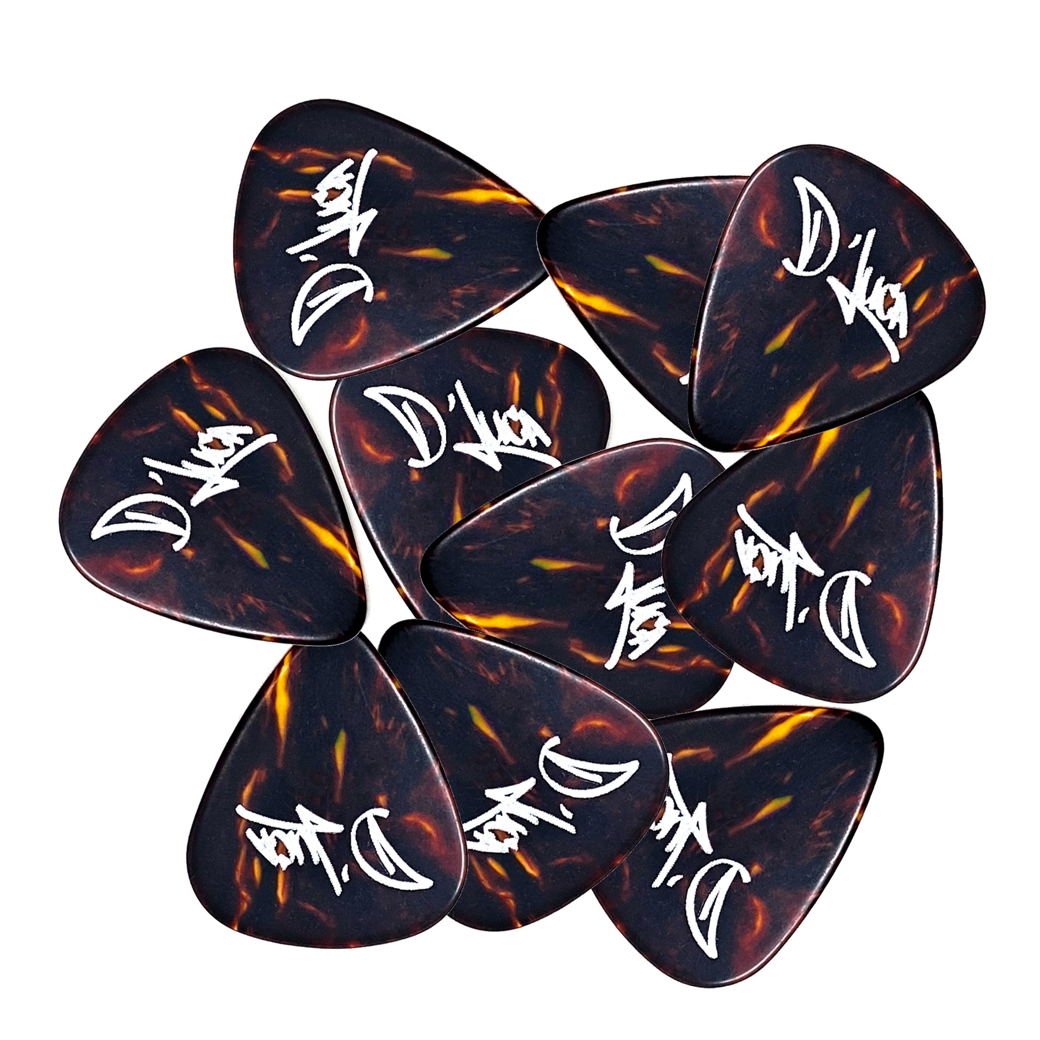 D'Luca Celluloid Standard Guitar Picks Shell 1.0mm Heavy 10 Pack