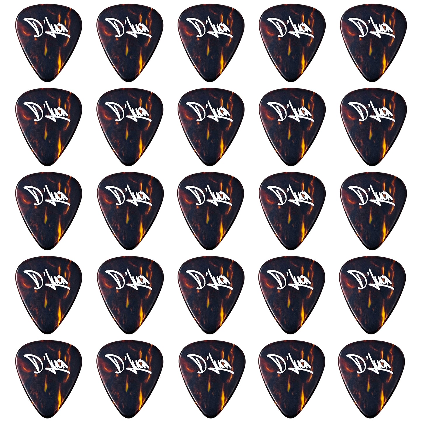 D'Luca Celluloid Standard Guitar Picks Shell 1.25mm Extra Heavy 25 Pack