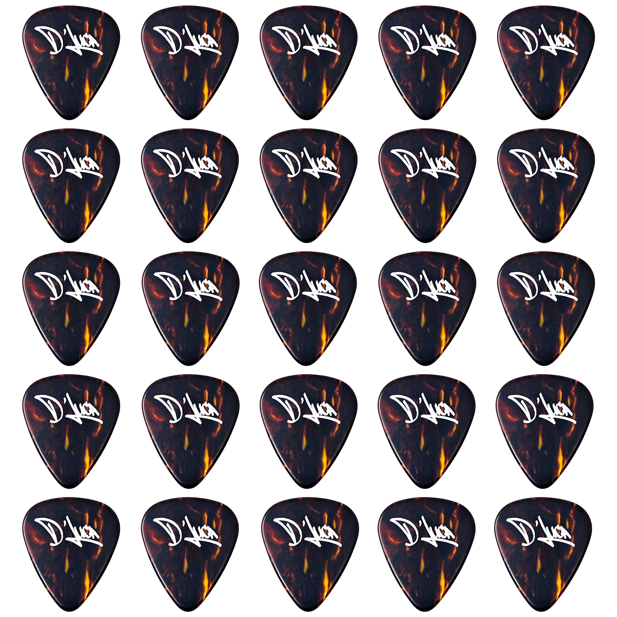 D'Luca Celluloid Standard Guitar Picks Shell 1.25mm Extra Heavy 25 Pack