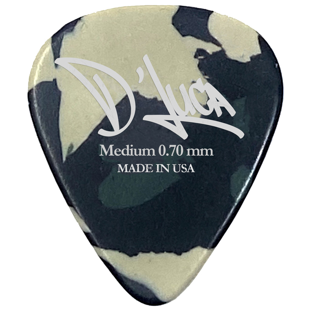 D'Luca Celluloid Standard Guitar Picks Camouflage 0.70mm Medium 25 Pack