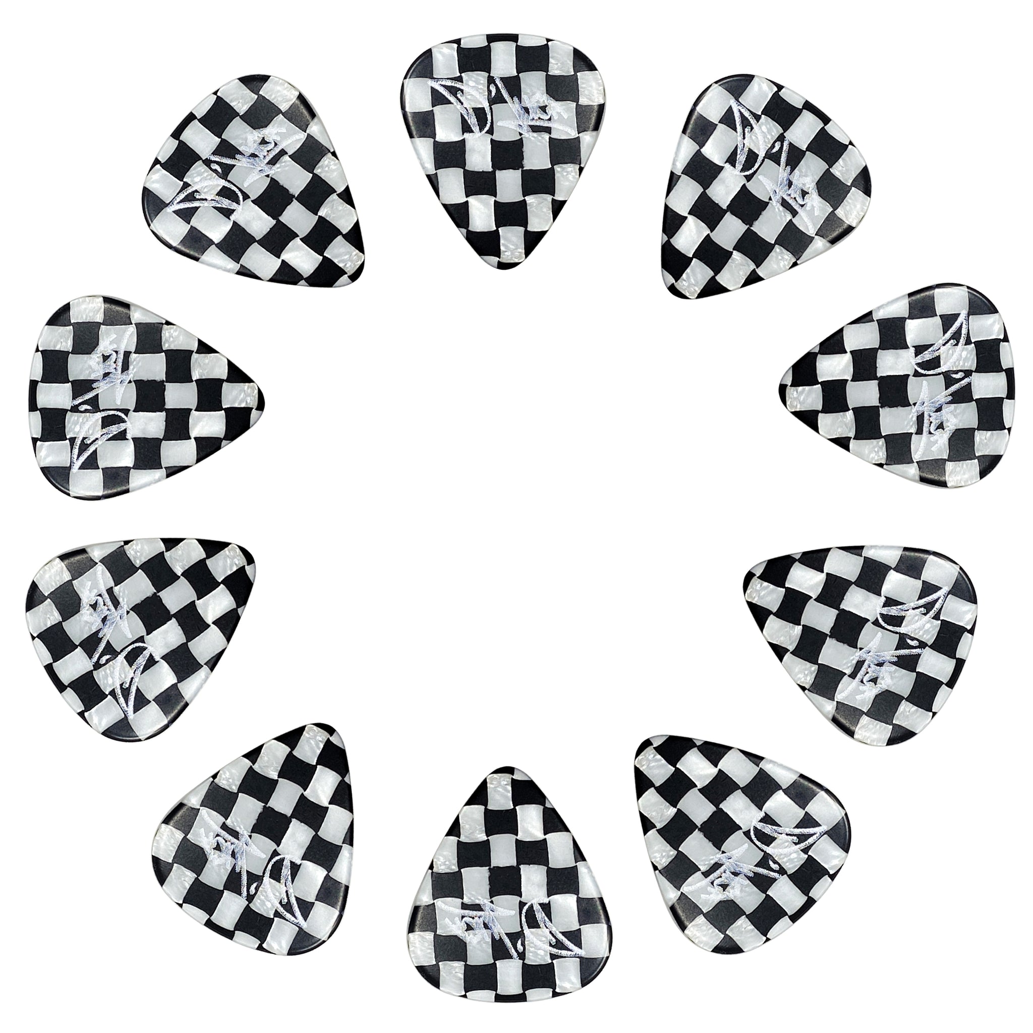 D'Luca Celluloid Standard Guitar Picks Checkerboard 0.50 mm Light 10 Pack