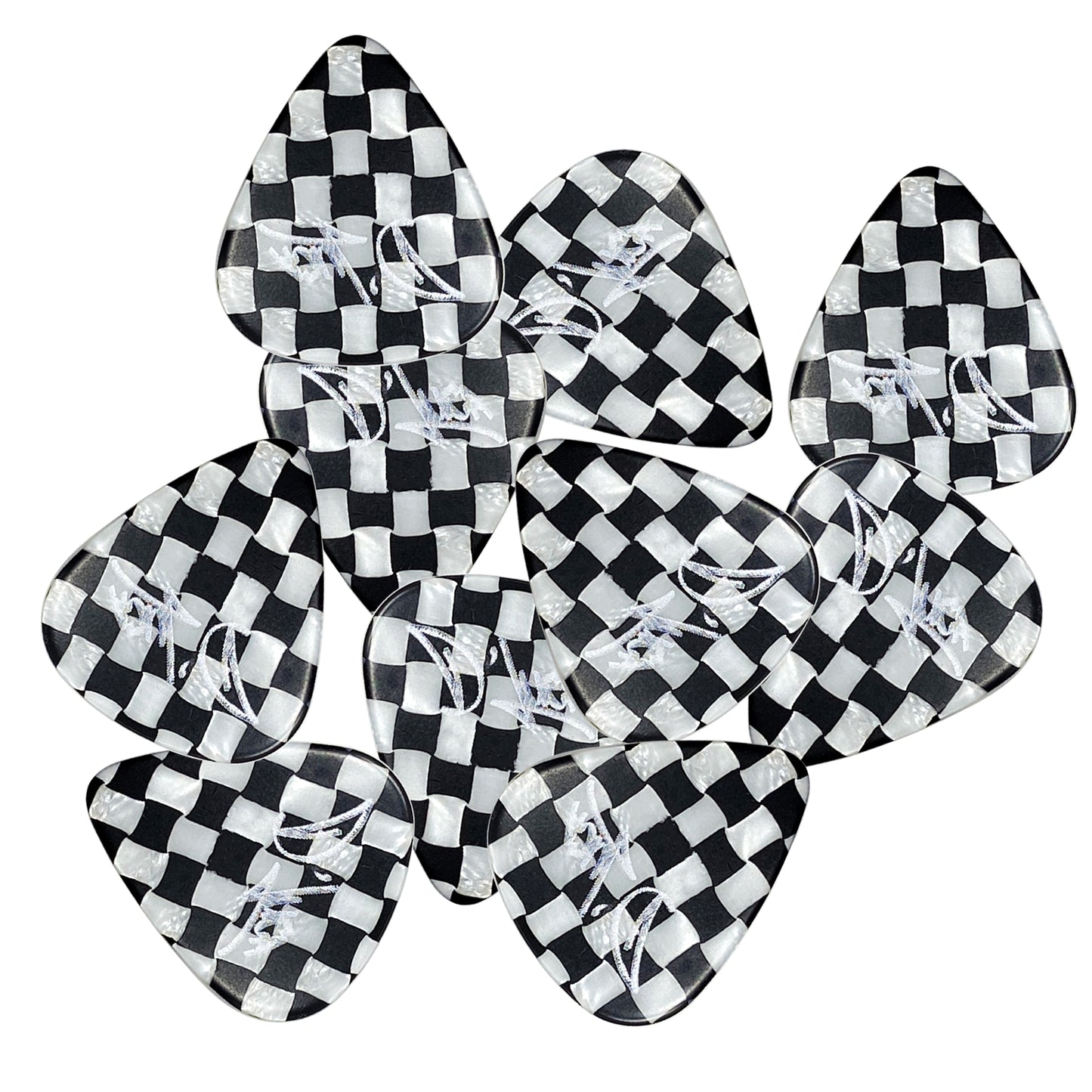 D'Luca Celluloid Standard Guitar Picks Checkerboard 0.50 mm Light 10 Pack