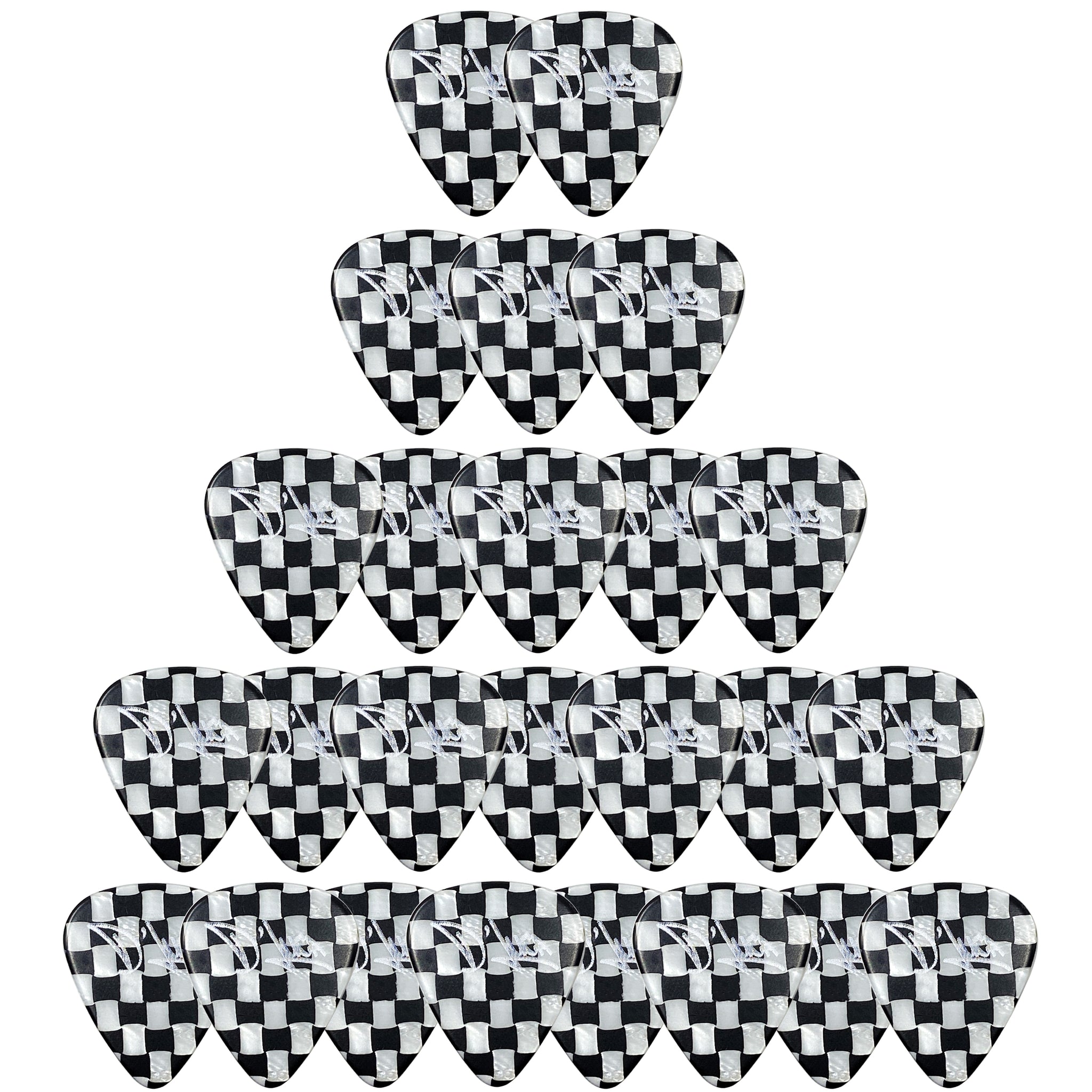 D'Luca Celluloid Standard Guitar Picks Checkerboard 0.50 mm Light 25 Pack