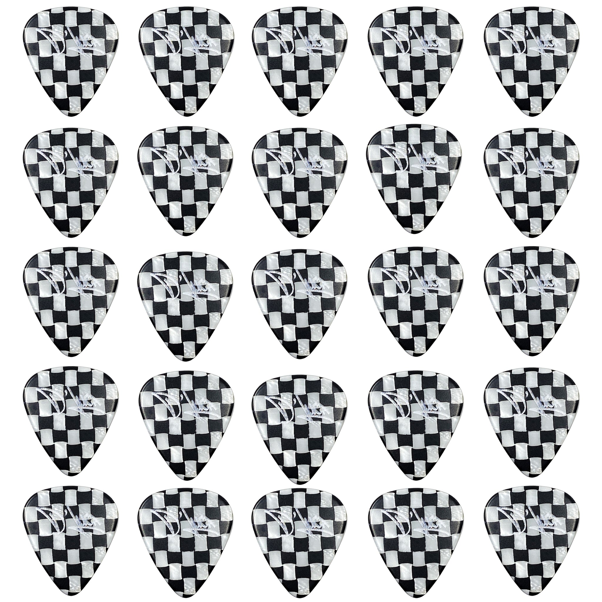 D'Luca Celluloid Standard Guitar Picks Checkerboard 0.50 mm Light 25 Pack
