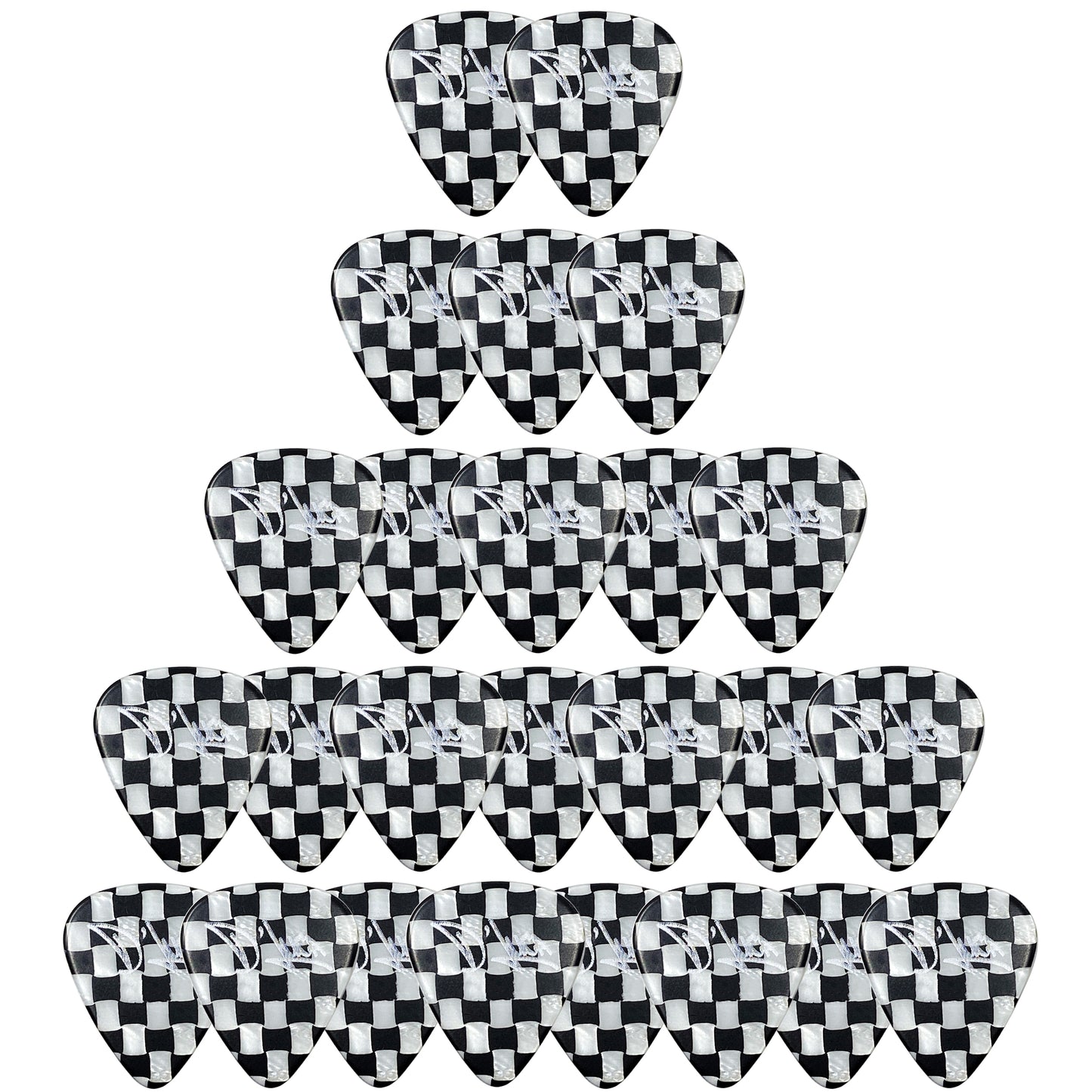 D'Luca Celluloid Standard Guitar Picks Checkerboard 0.70mm Medium 25 Pack