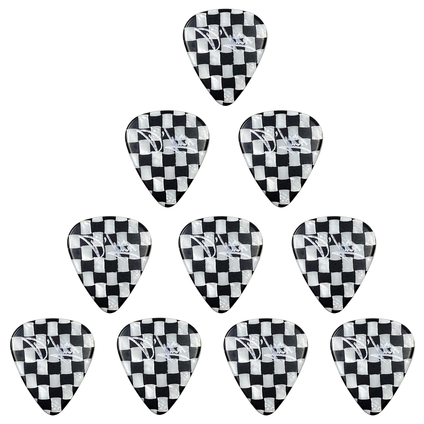 D'Luca Celluloid Standard Guitar Picks Checkerboard 1.0mm Heavy 10 Pack