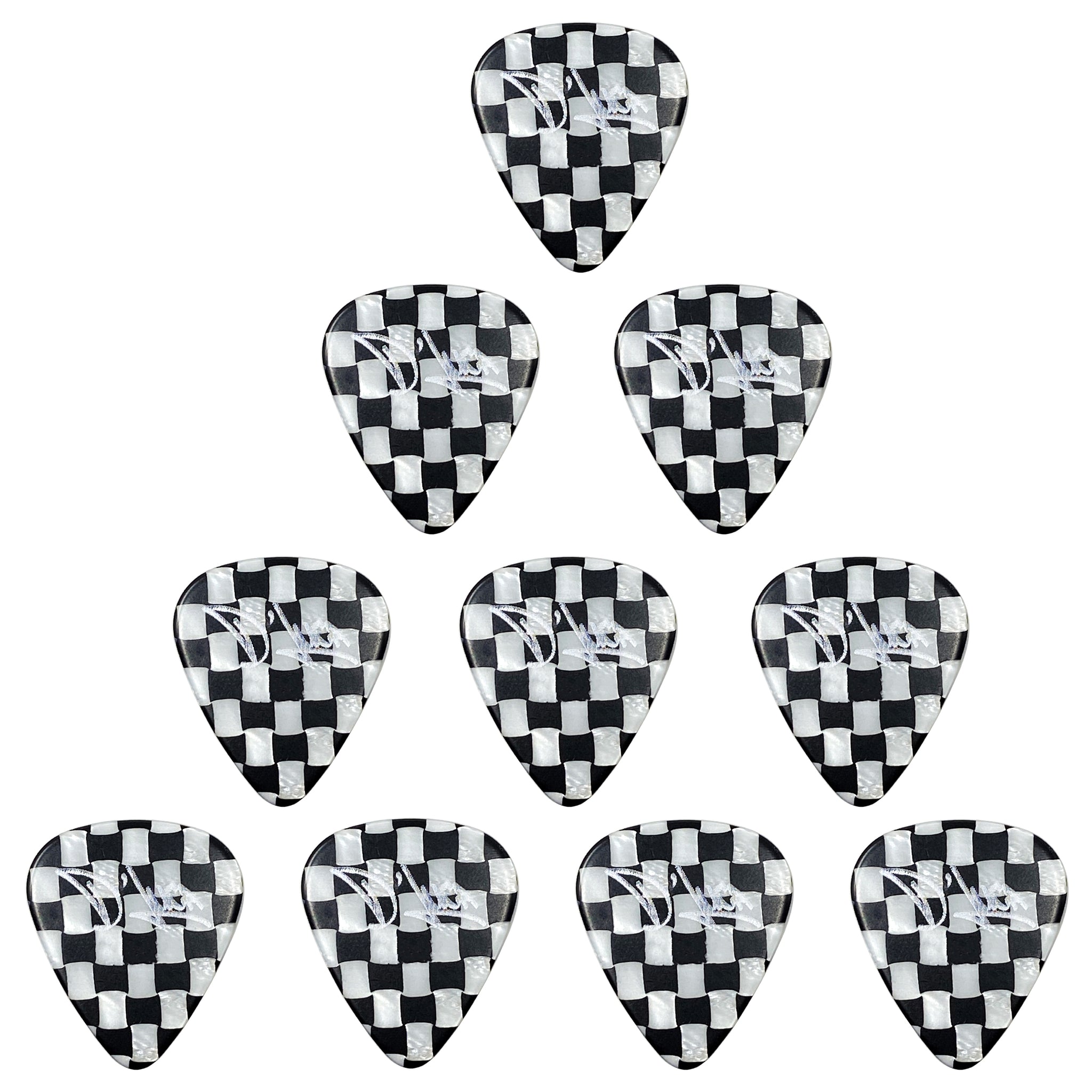 D'Luca Celluloid Standard Guitar Picks Checkerboard 1.25mm Extra Heavy 10 Pack