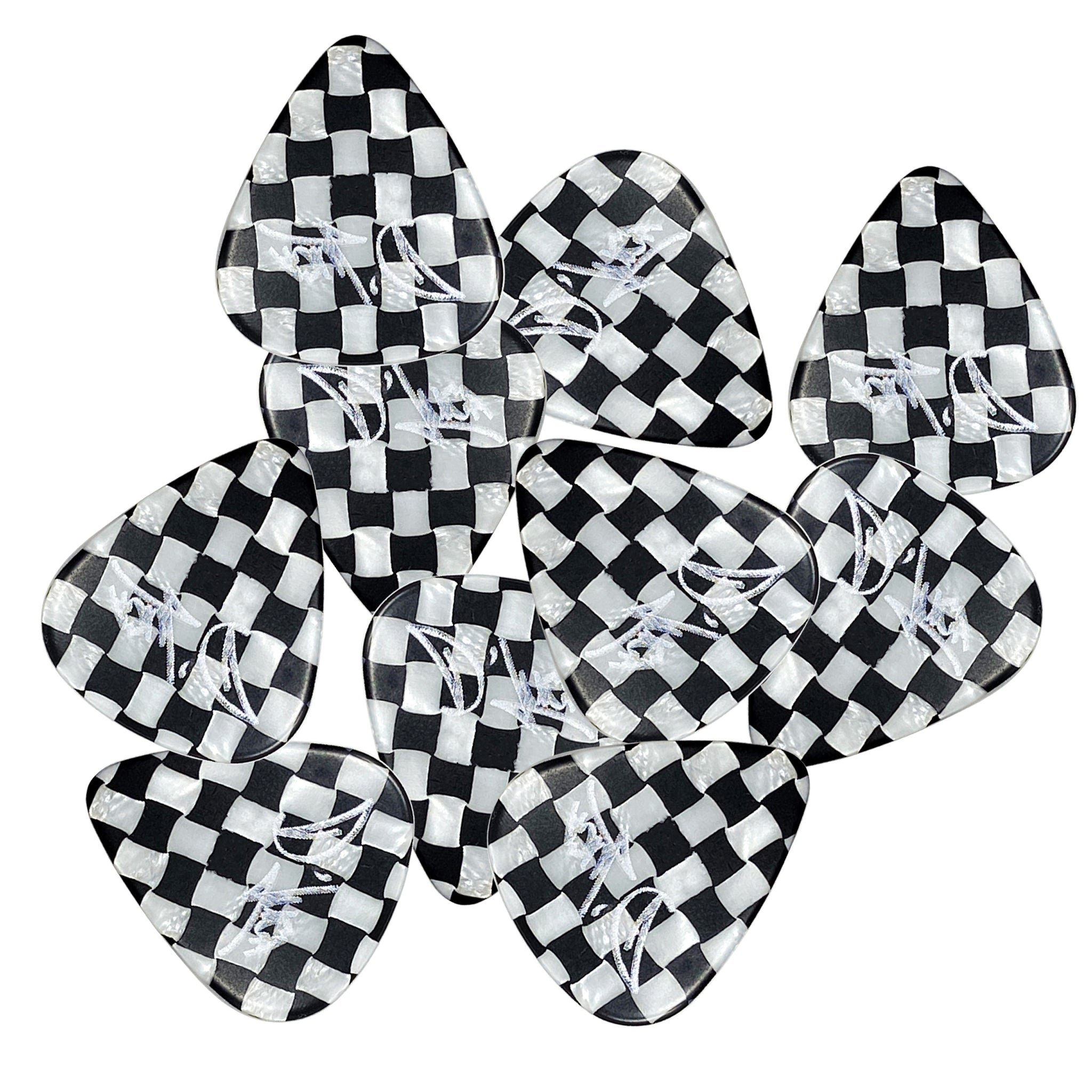 D'Luca Celluloid Standard Guitar Picks Checkerboard 1.25mm Extra Heavy 10 Pack