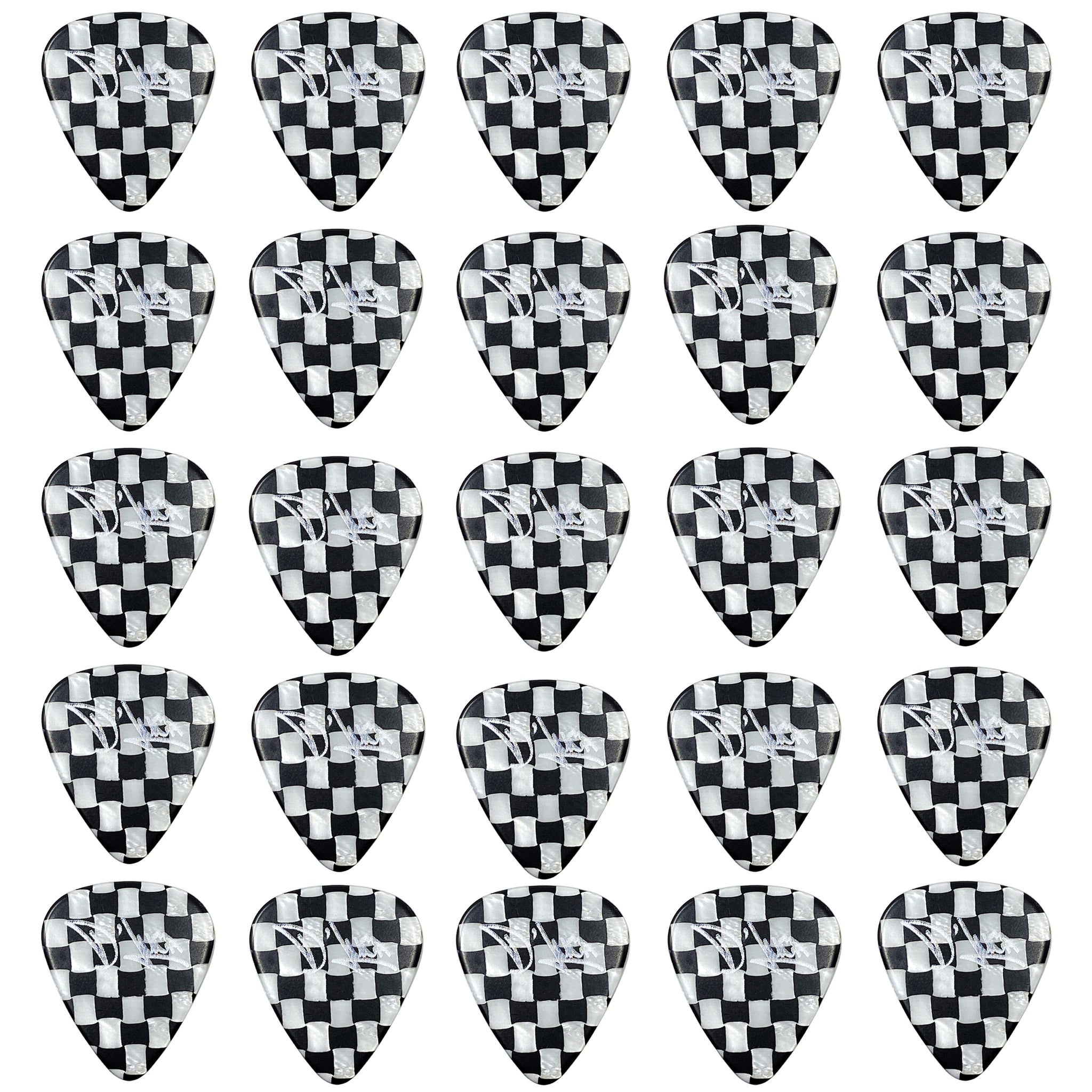 D'Luca Celluloid Standard Guitar Picks Checkerboard 1.25mm Extra Heavy 25 Pack