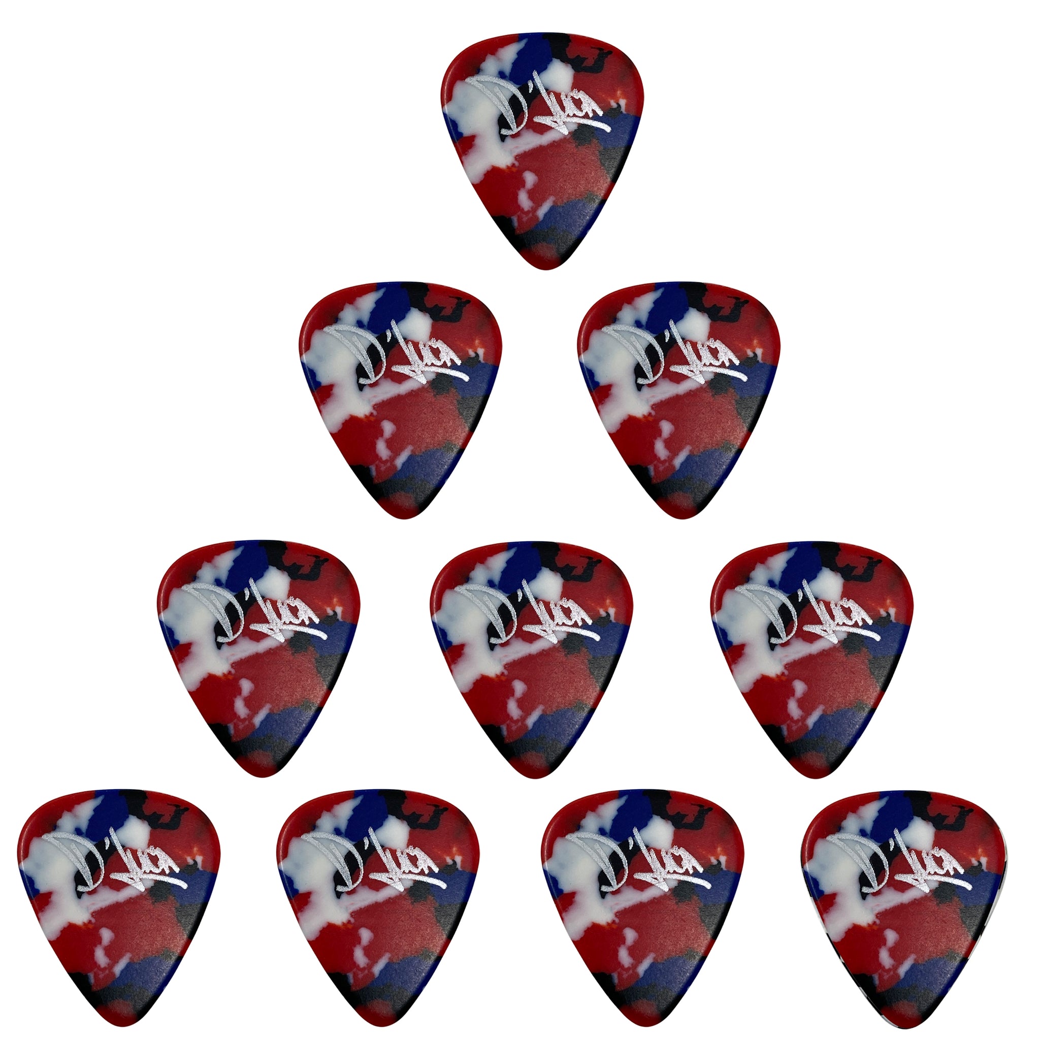 D'Luca Celluloid Standard Guitar Picks Multi-Color 0.50 mm Light 10 Pack