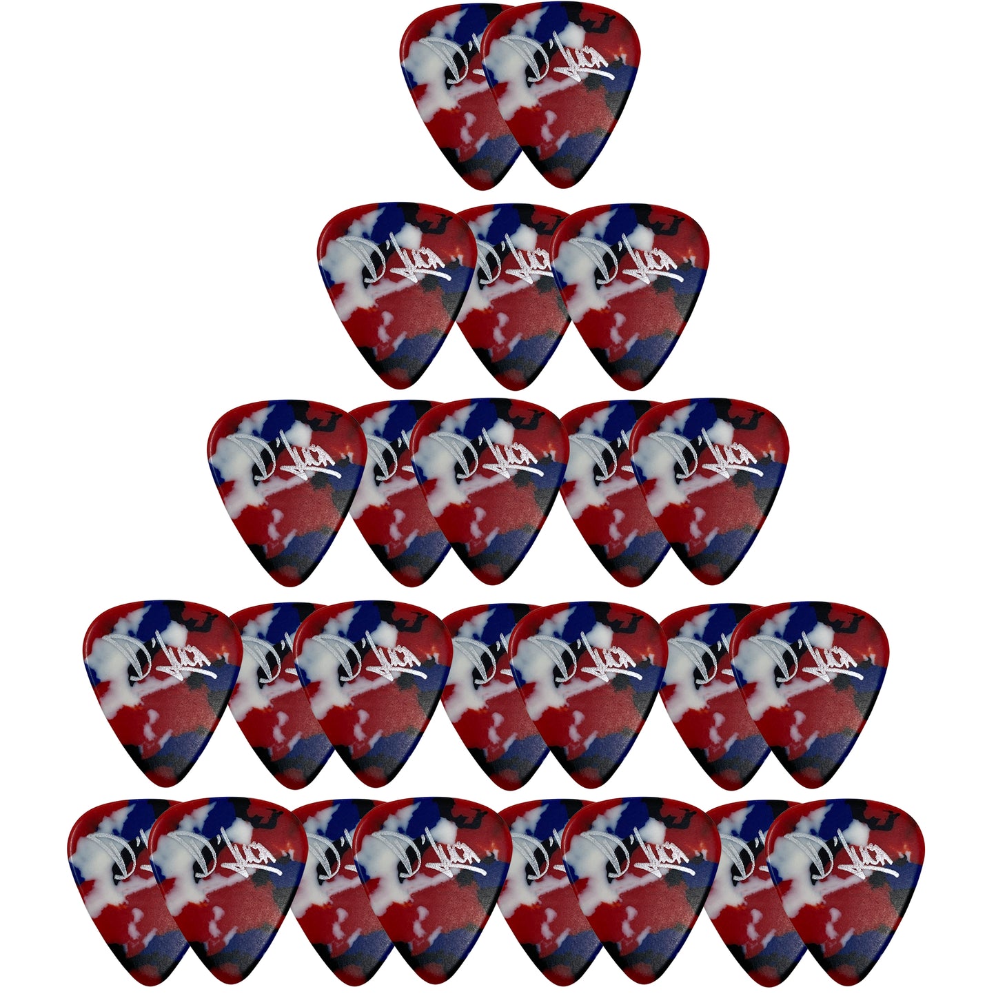 D'Luca Celluloid Standard Guitar Picks Multi-Color 0.50 mm Light 25 Pack