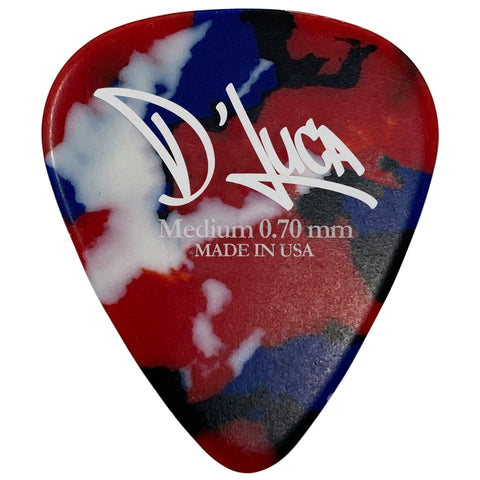 D'Luca Celluloid Standard Guitar Picks Multi-Color 0.70mm Medium 10 Pack