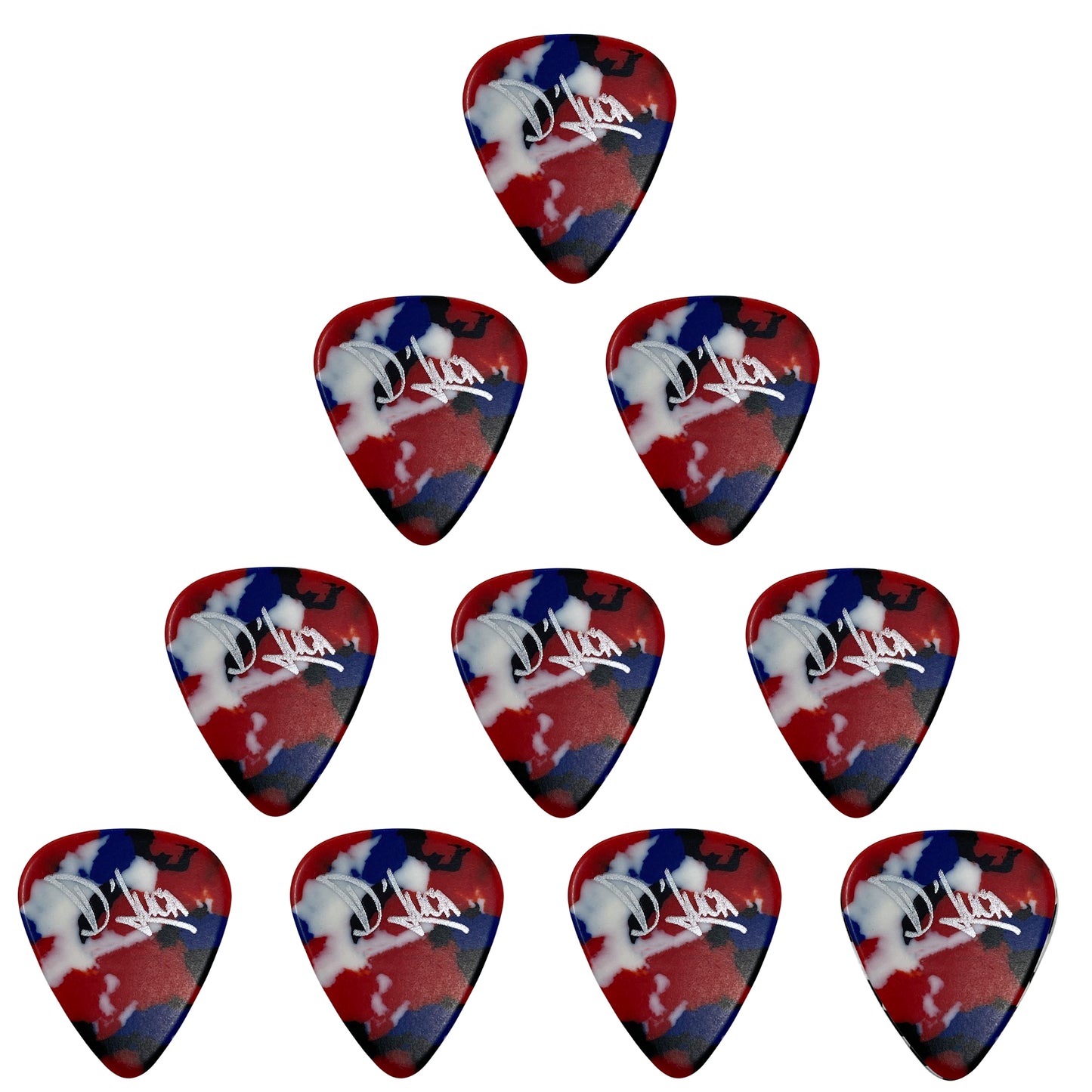 D'Luca Celluloid Standard Guitar Picks Multi-Color 0.70mm Medium 10 Pack