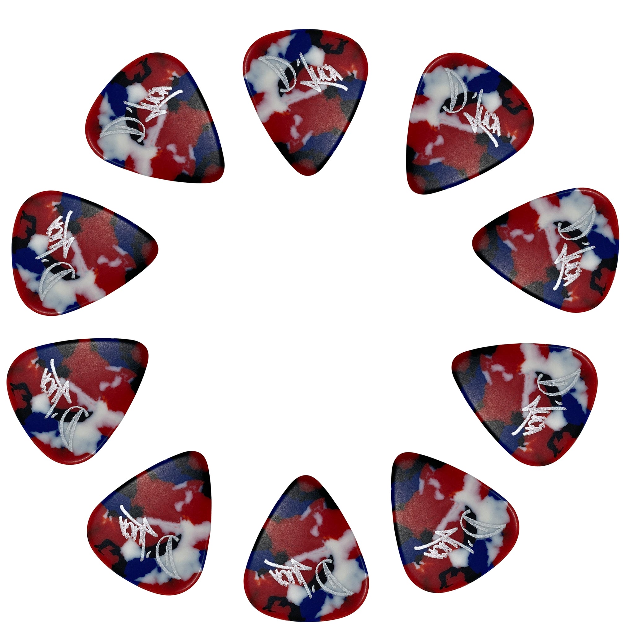 D'Luca Celluloid Standard Guitar Picks Multi-Color 1.0mm Heavy 10 Pack