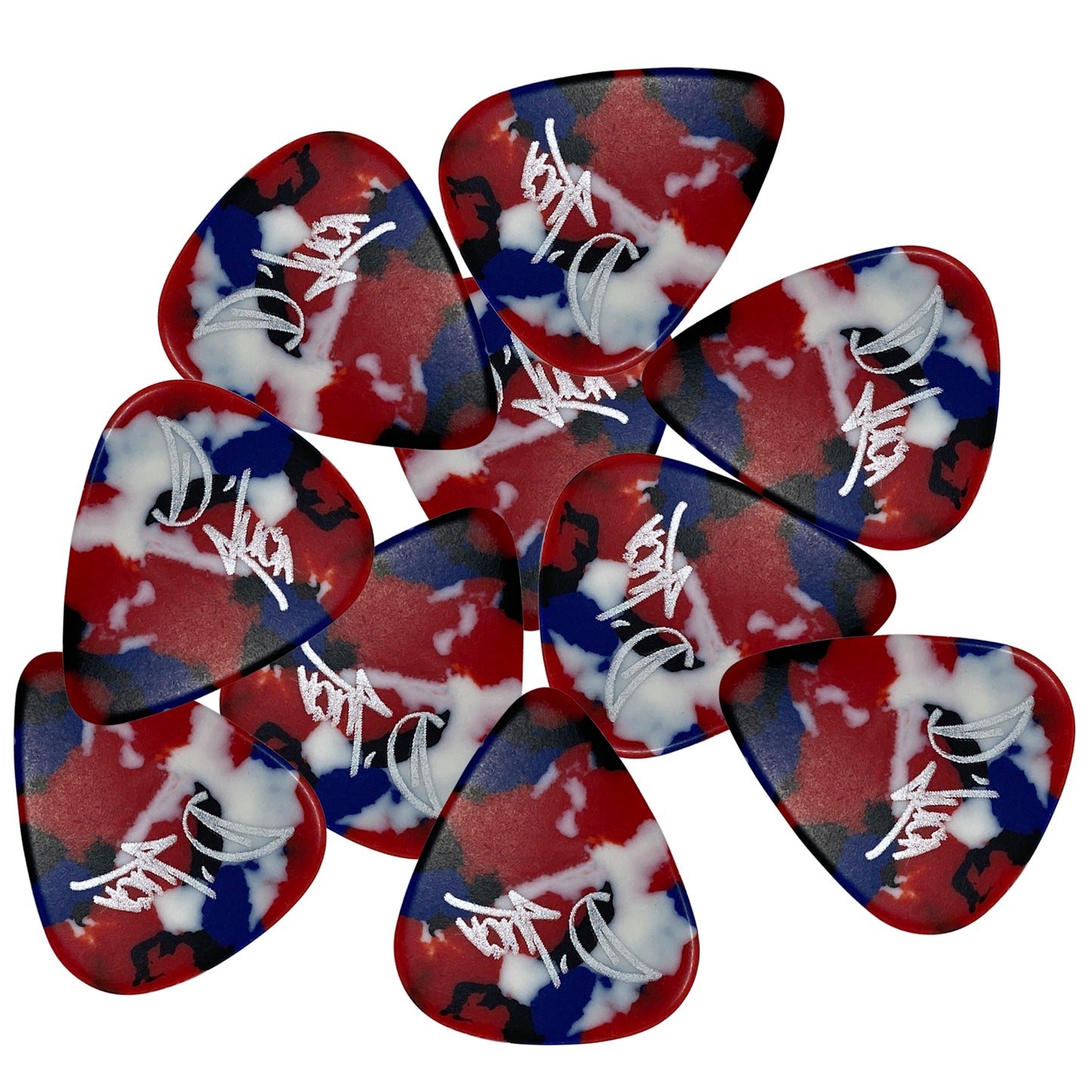 D'Luca Celluloid Standard Guitar Picks Multi-Color 1.25mm Extra Heavy 10 Pack