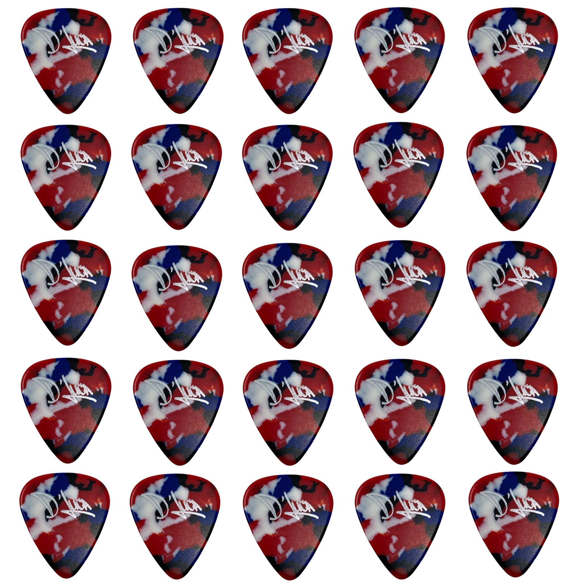 D'Luca Celluloid Standard Guitar Picks Multi-Color 1.25mm Extra Heavy 25 Pack