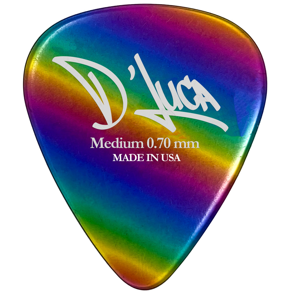 D'Luca Celluloid Standard Guitar Picks Rainbow 0.70mm Medium 10 Pack