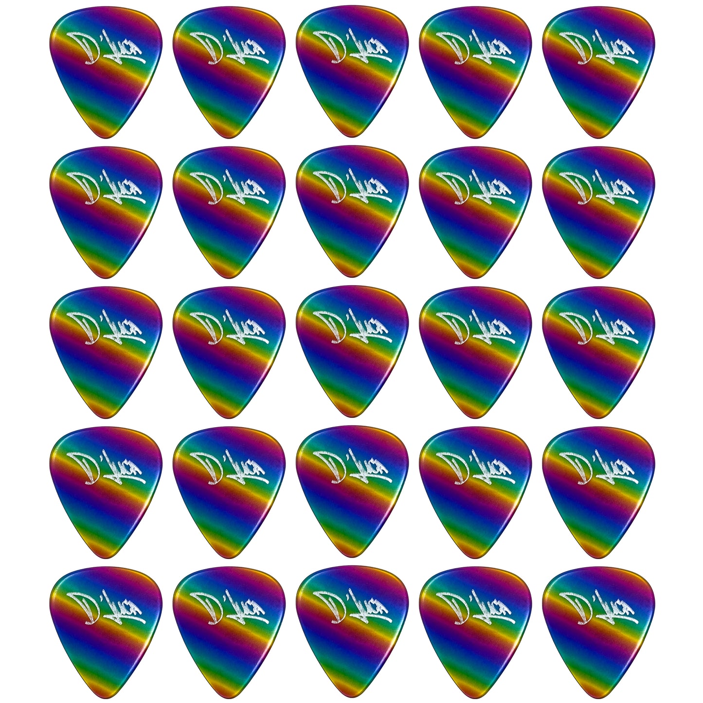 D'Luca Celluloid Standard Guitar Picks Rainbow 1.0mm Heavy 25 Pack