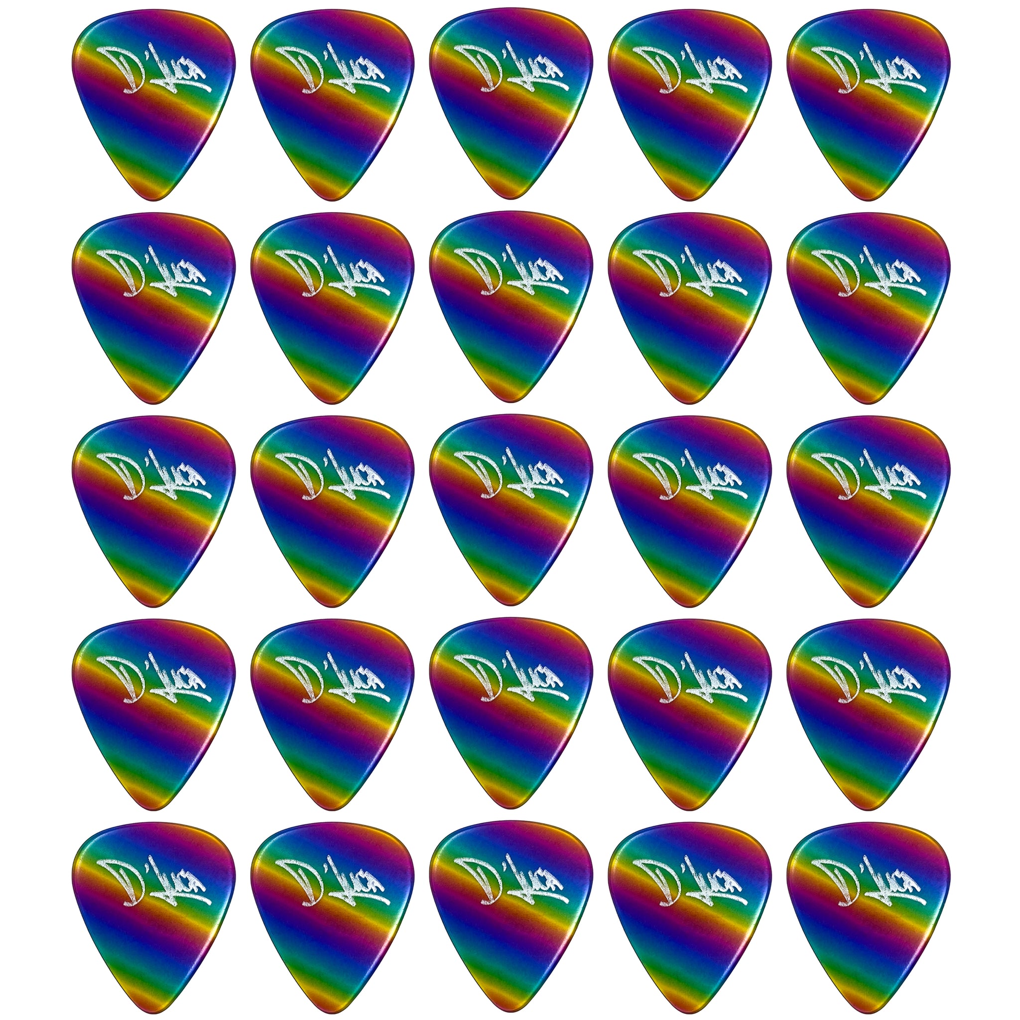 D'Luca Celluloid Standard Guitar Picks Rainbow 1.0mm Heavy 25 Pack