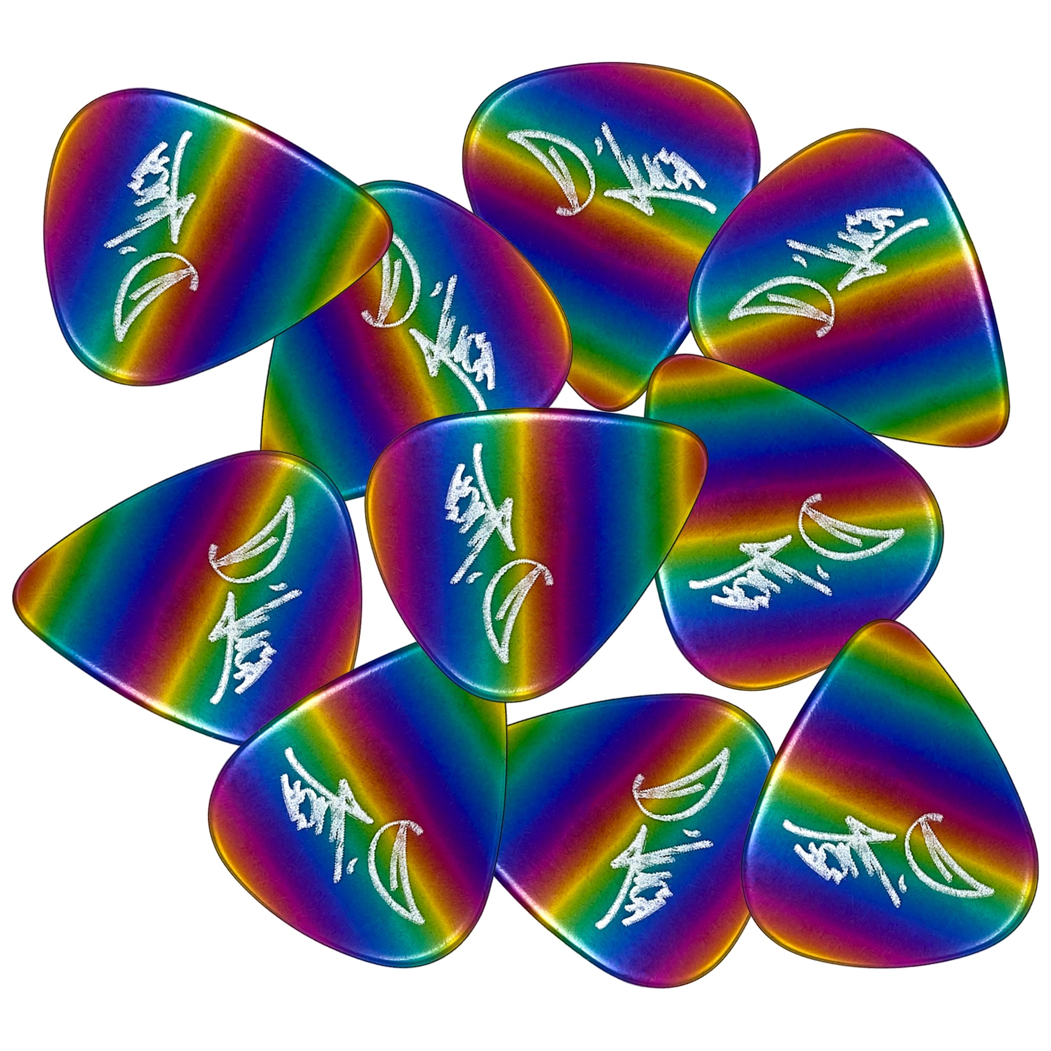 D'Luca Celluloid Standard Guitar Picks Rainbow 1.25mm Extra Heavy 10 Pack