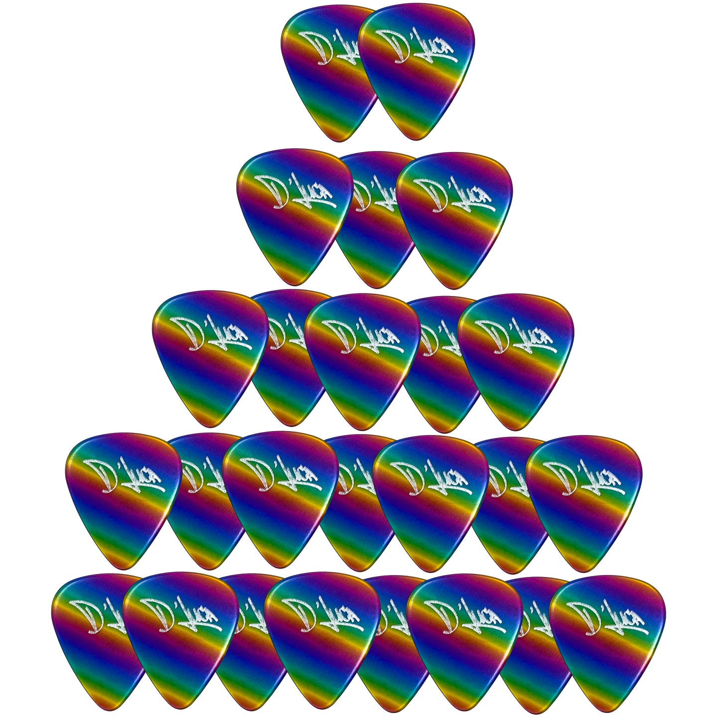 D'Luca Celluloid Standard Guitar Picks Rainbow 1.25mm Extra Heavy 25 Pack