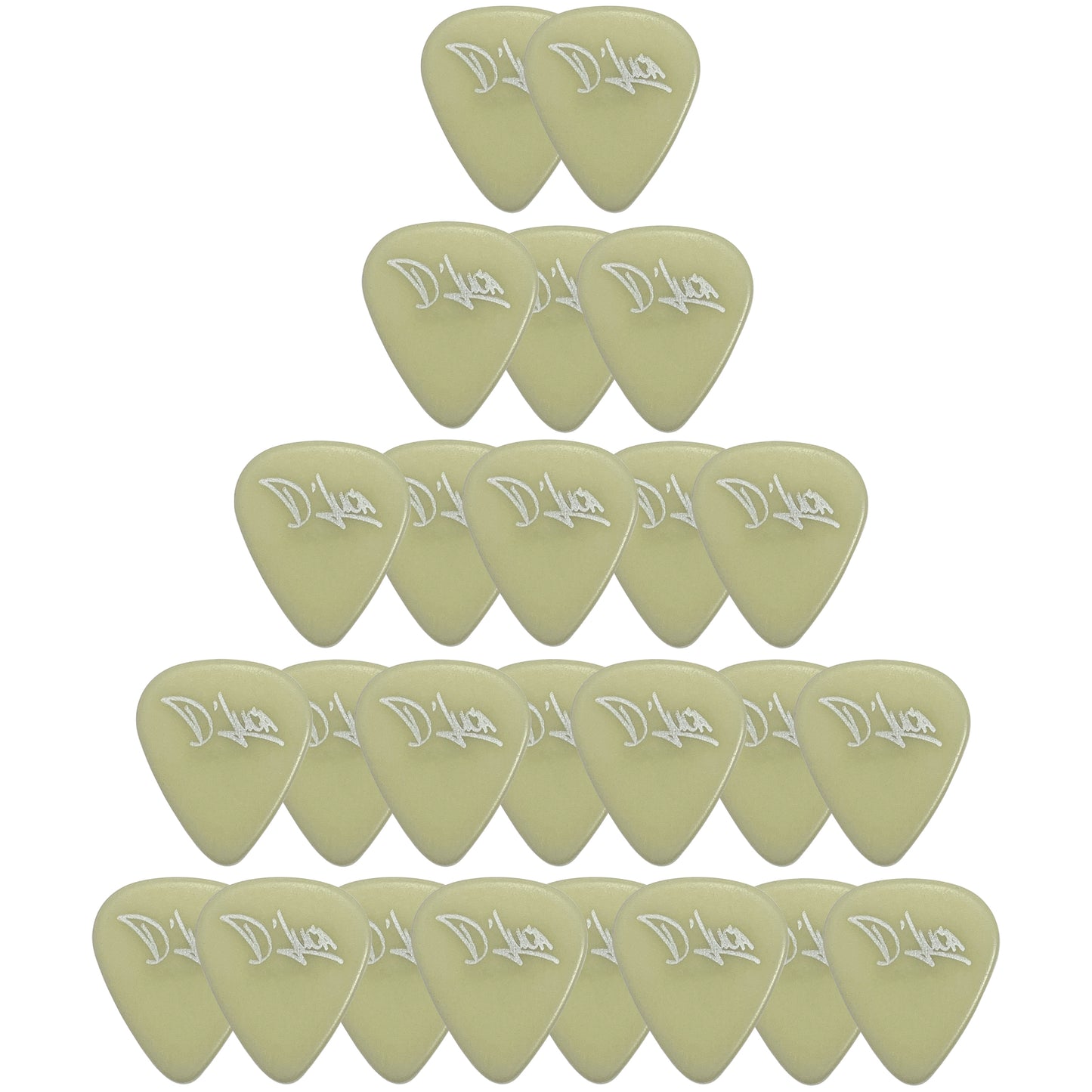D'Luca Celluloid Standard Guitar Picks Cellu-Glo 0.50 mm Light 25 Pack