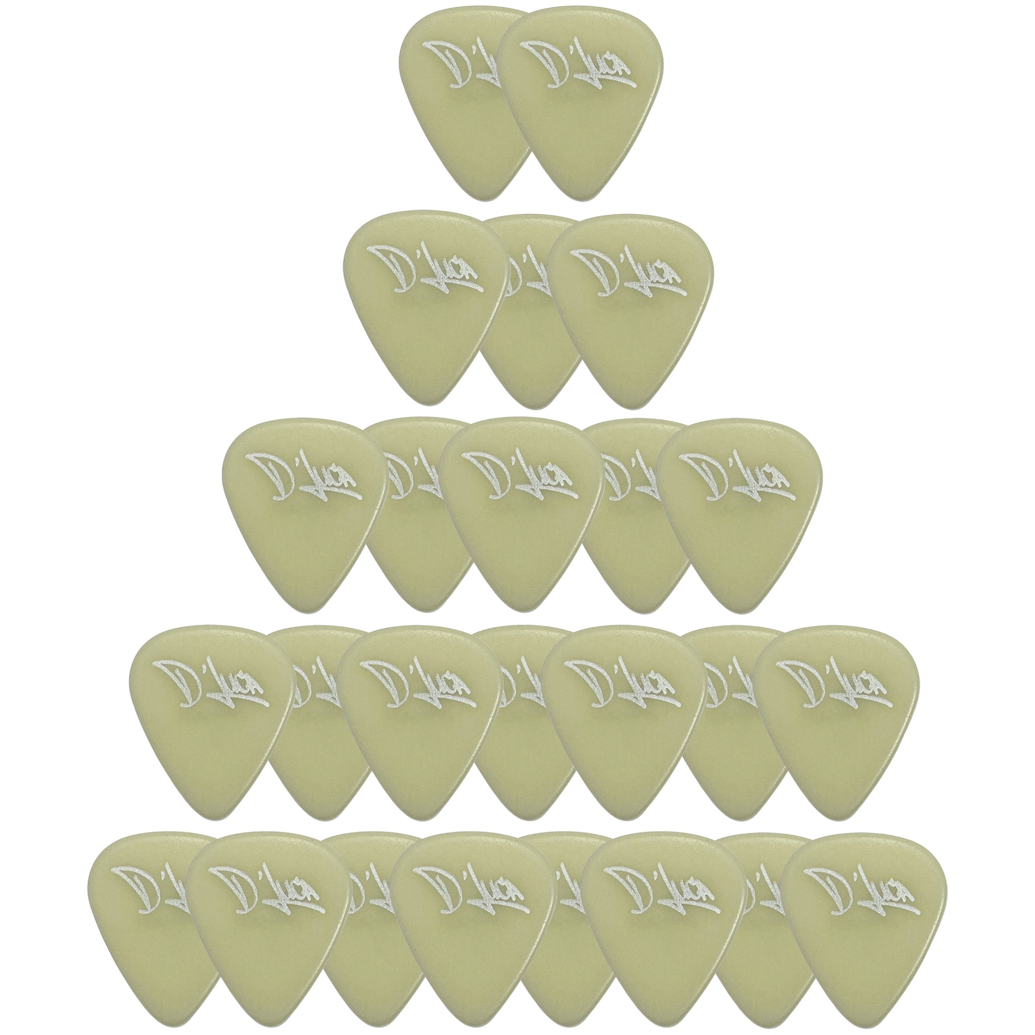 D'Luca Celluloid Standard Guitar Picks Cellu-Glo 0.50 mm Light 25 Pack