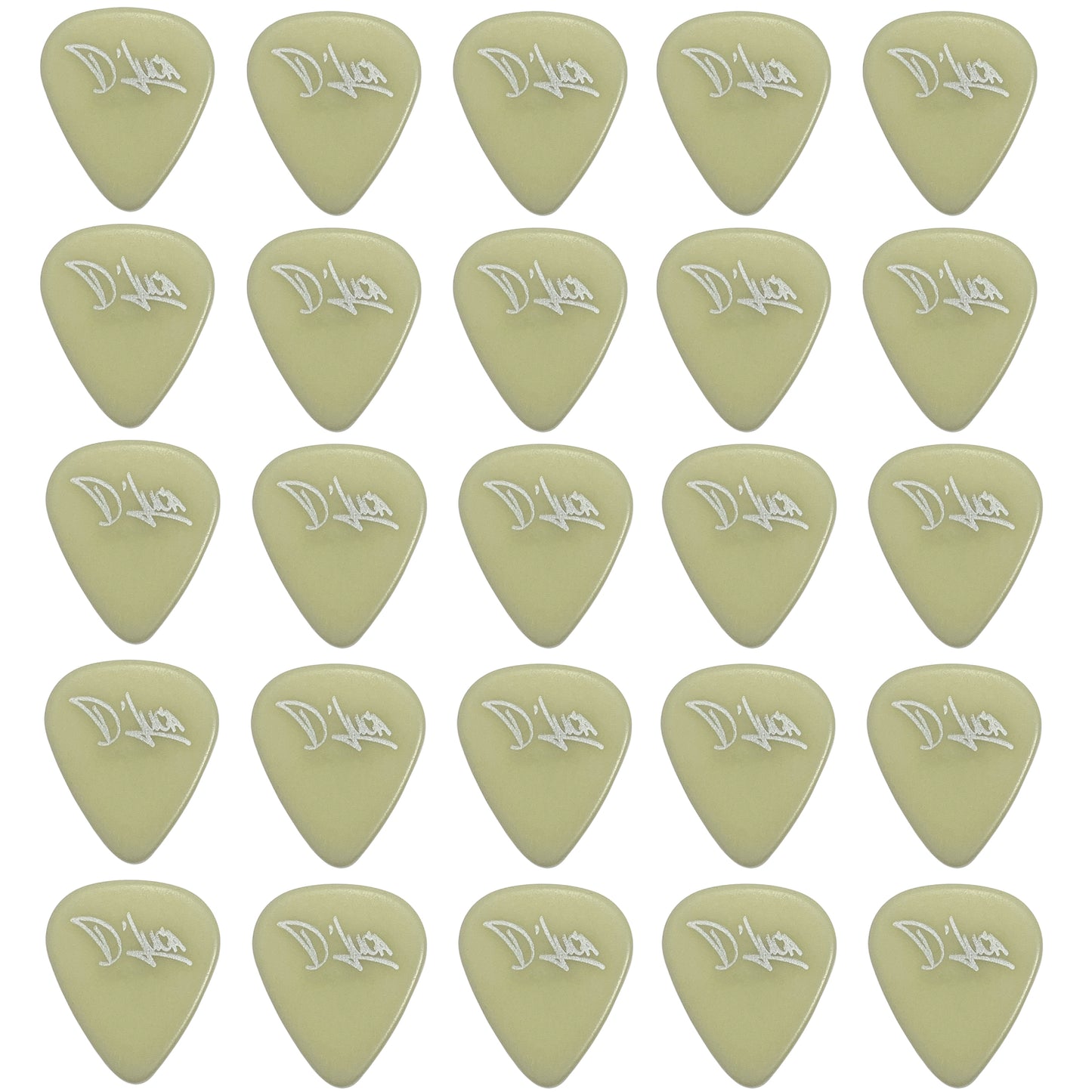 D'Luca Celluloid Standard Guitar Picks Cellu-Glo 0.50 mm Light 25 Pack