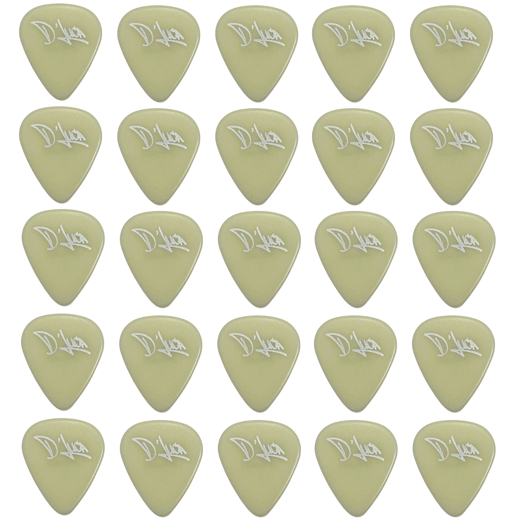 D'Luca Celluloid Standard Guitar Picks Cellu-Glo 0.50 mm Light 25 Pack